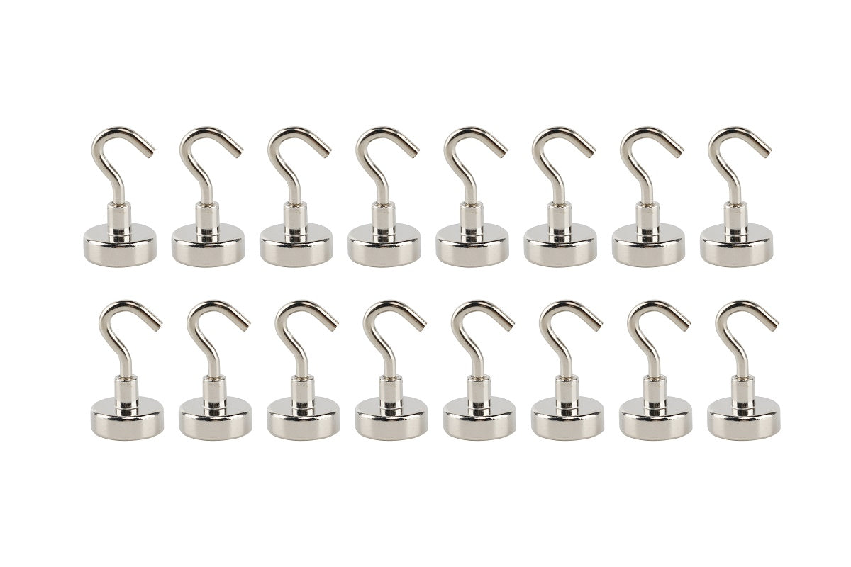 Magnet-Haken 16 teilig 20 mm Ø Nickel