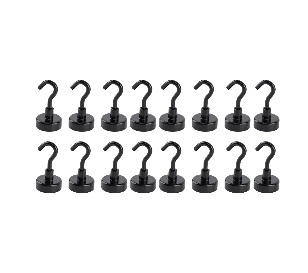 Magnet-Haken 16 teilig 20 mm Ø Schwarz