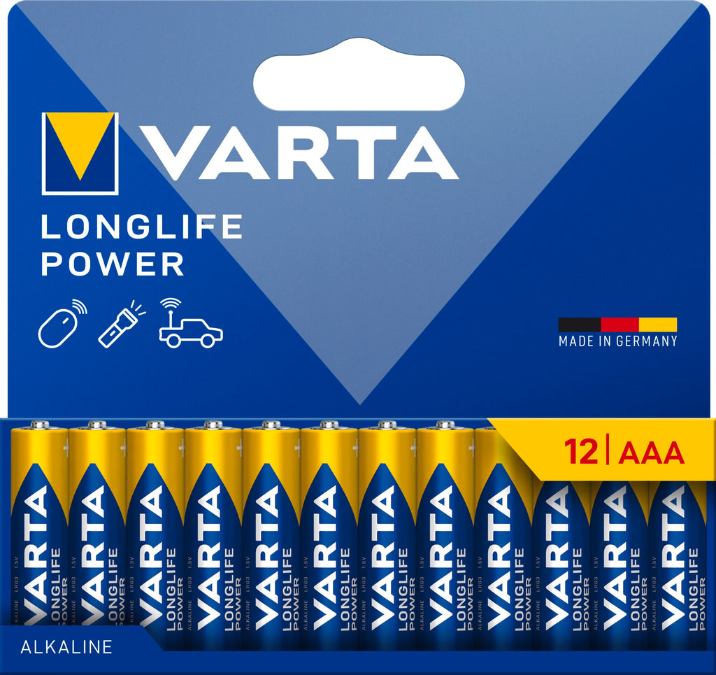 12 Longlife Power AAA Batterien