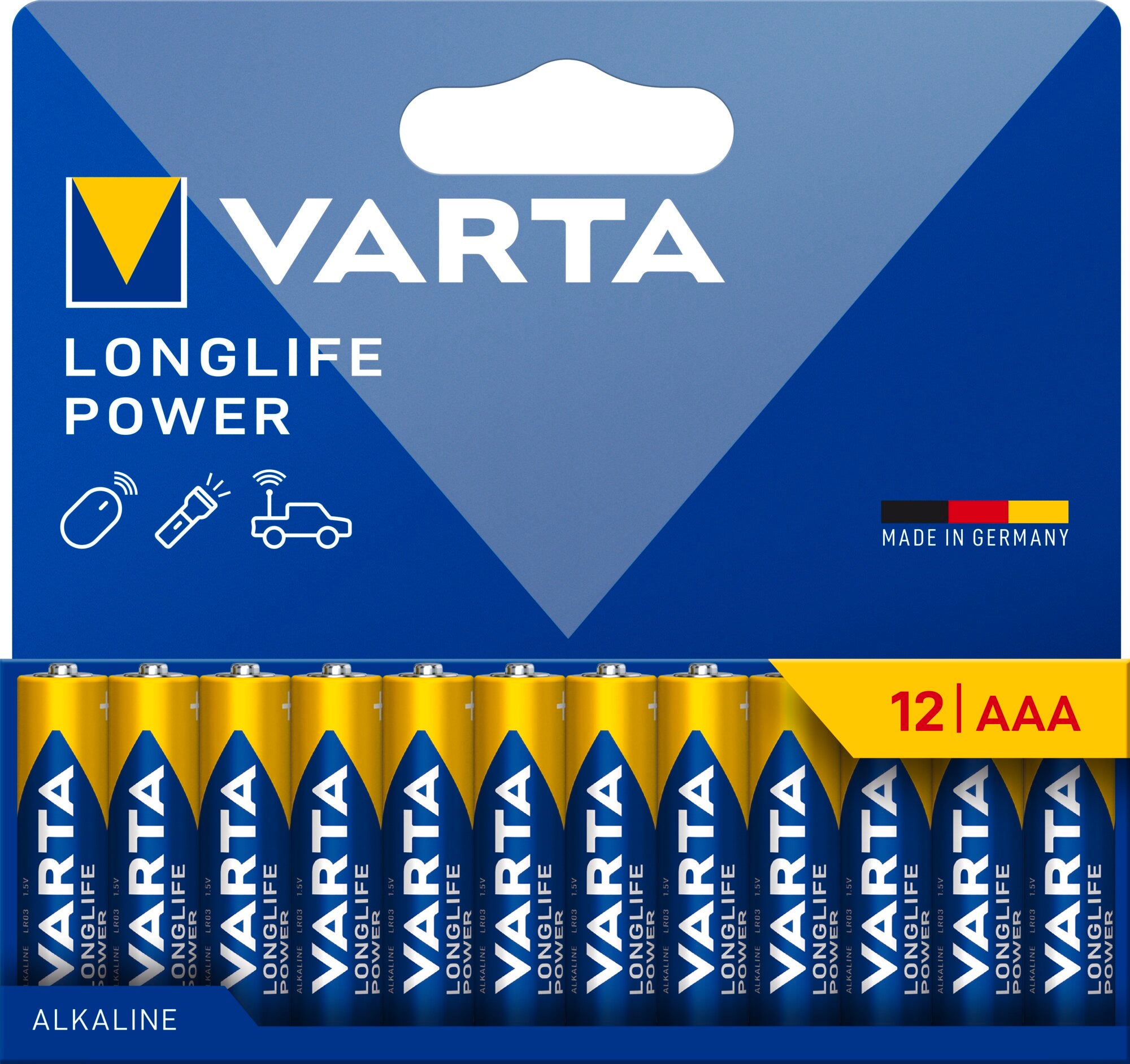 12 Longlife Power AAA Batterien