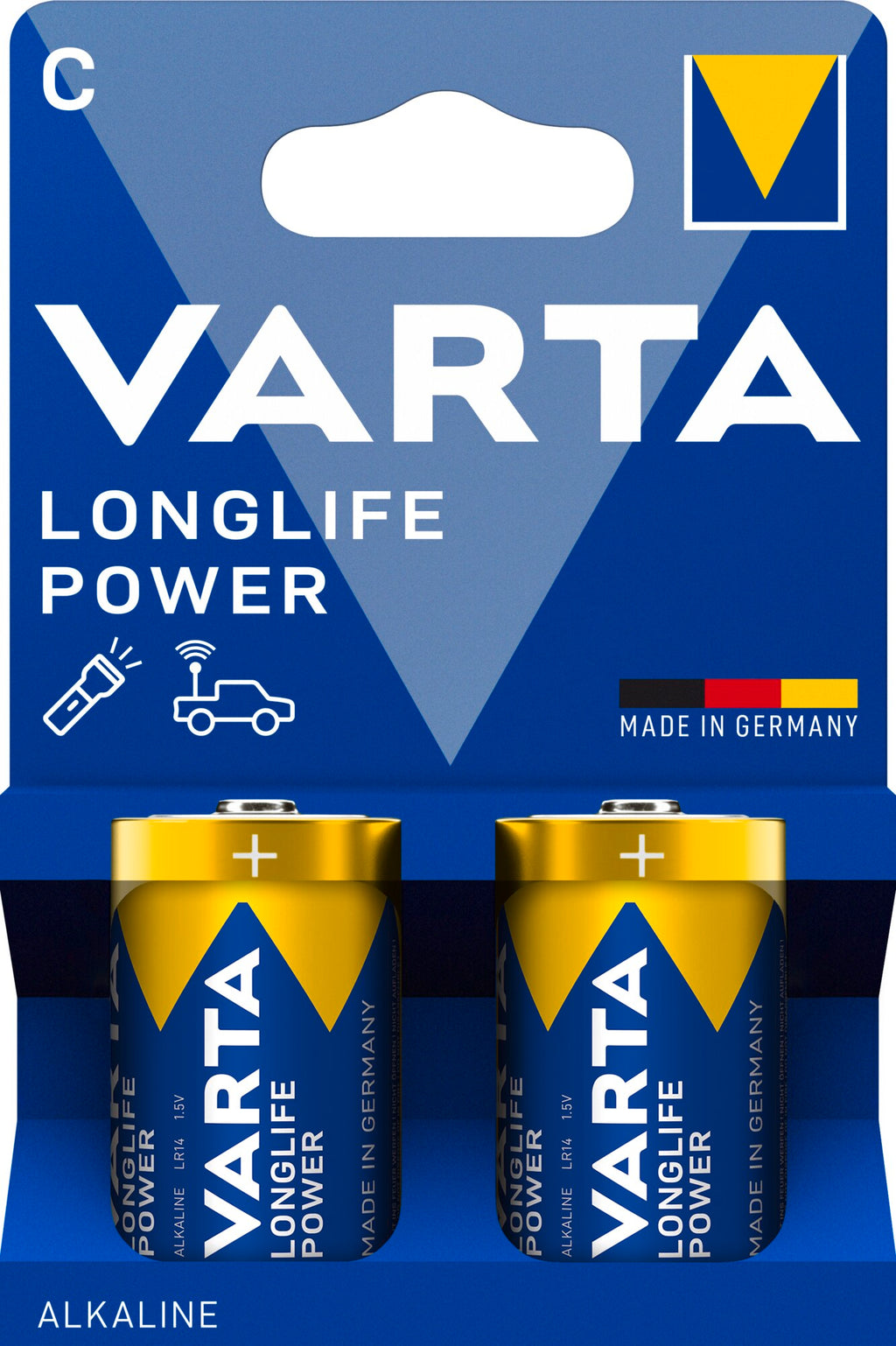 2 Longlife Power C Batterien