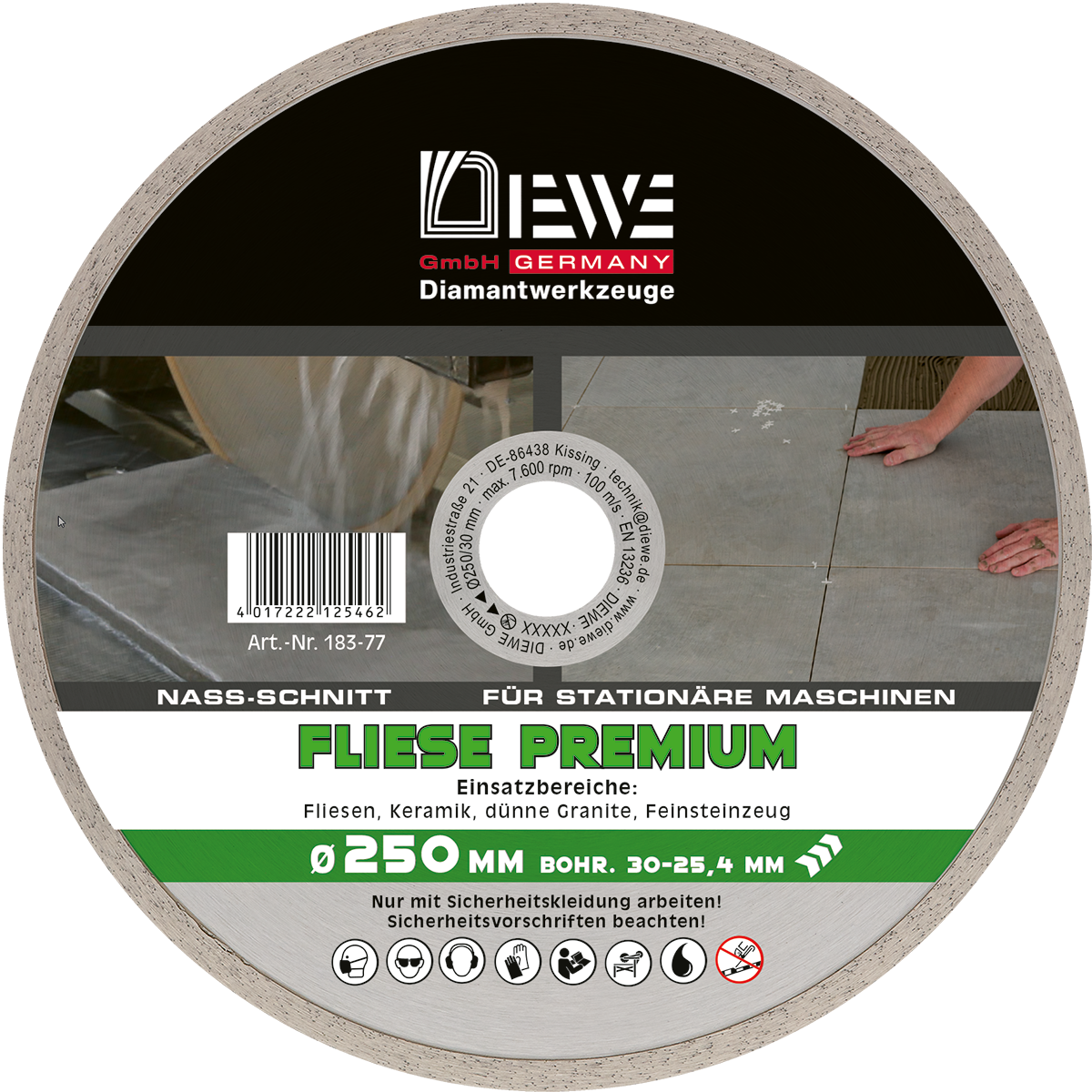 Diamant-Trennscheibe Selection Fliese 250 mm Ø