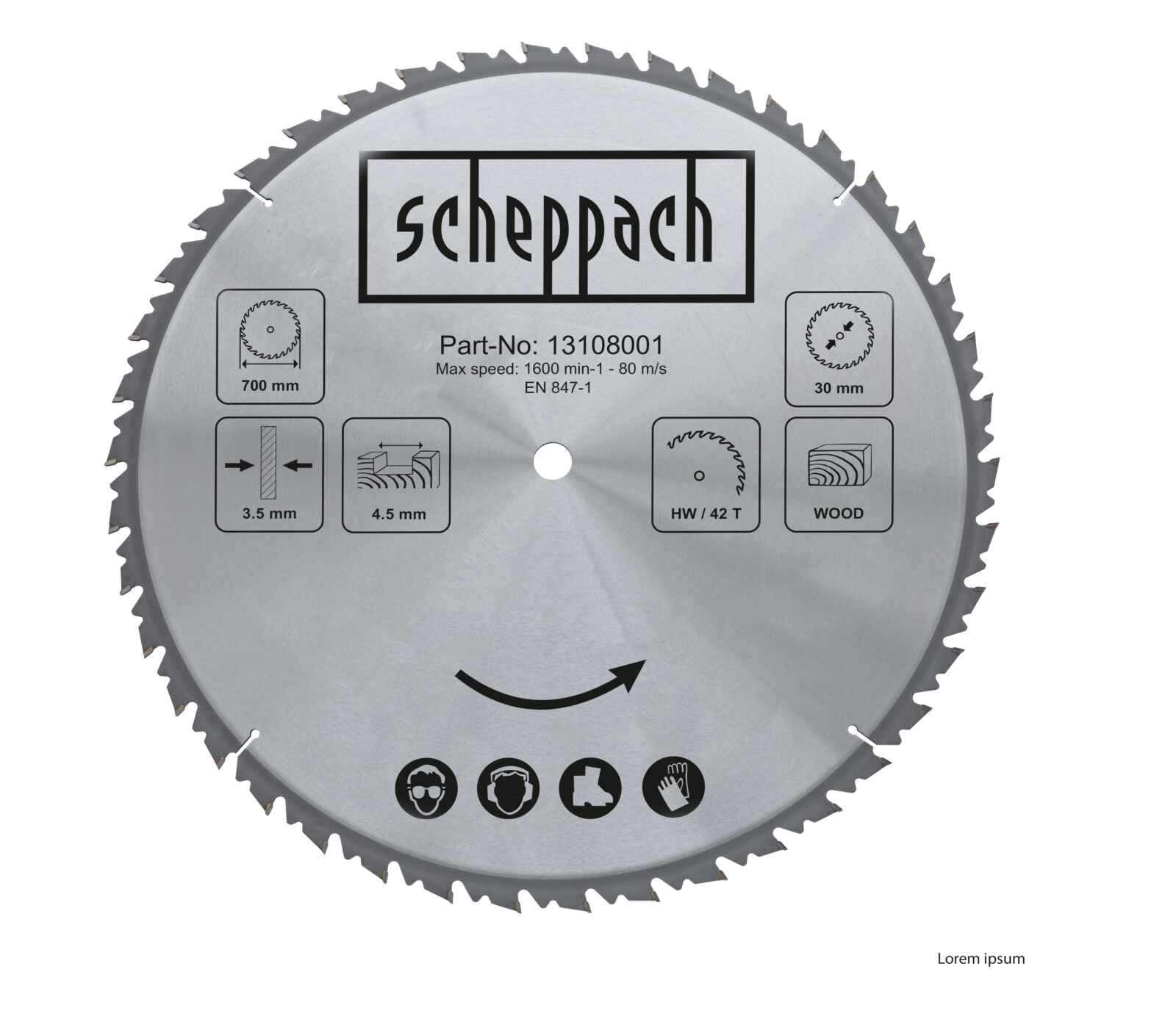 HM-Kreissägeblatt Ø 700 x 30 x 4,5 x 3,5 mm / Z 42