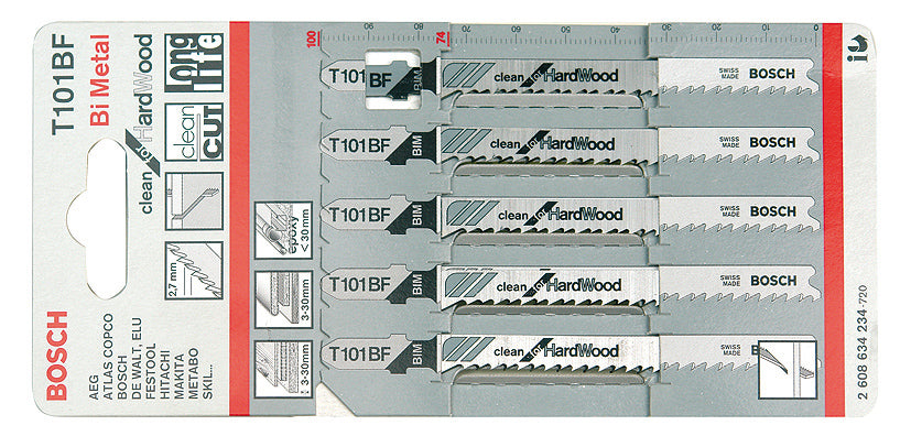 5 Bi-Metall-Stichsägeblätter T 101 BF