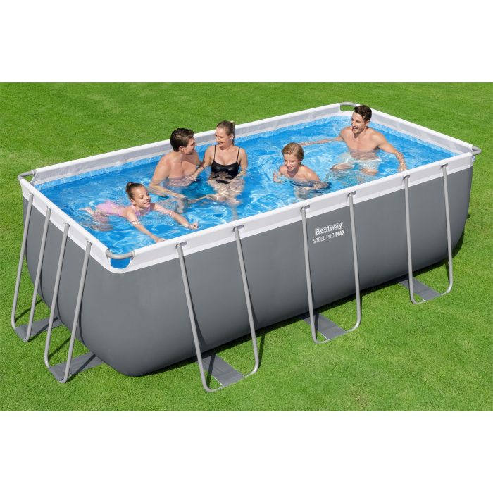 Stahlrahmen-Pool 412 x 201 x 122 cm