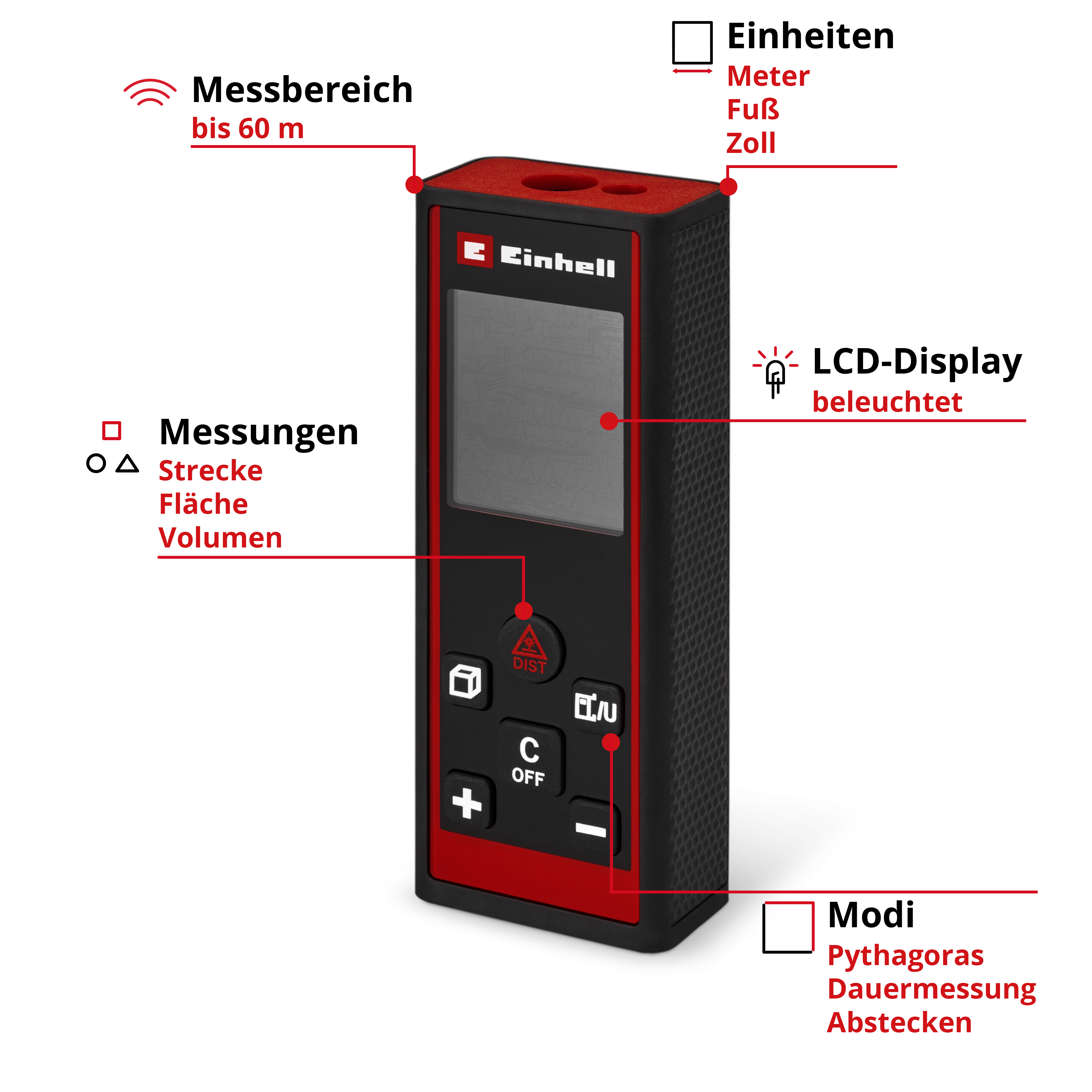 Laser-Distanzmesser TC-LD 60 R