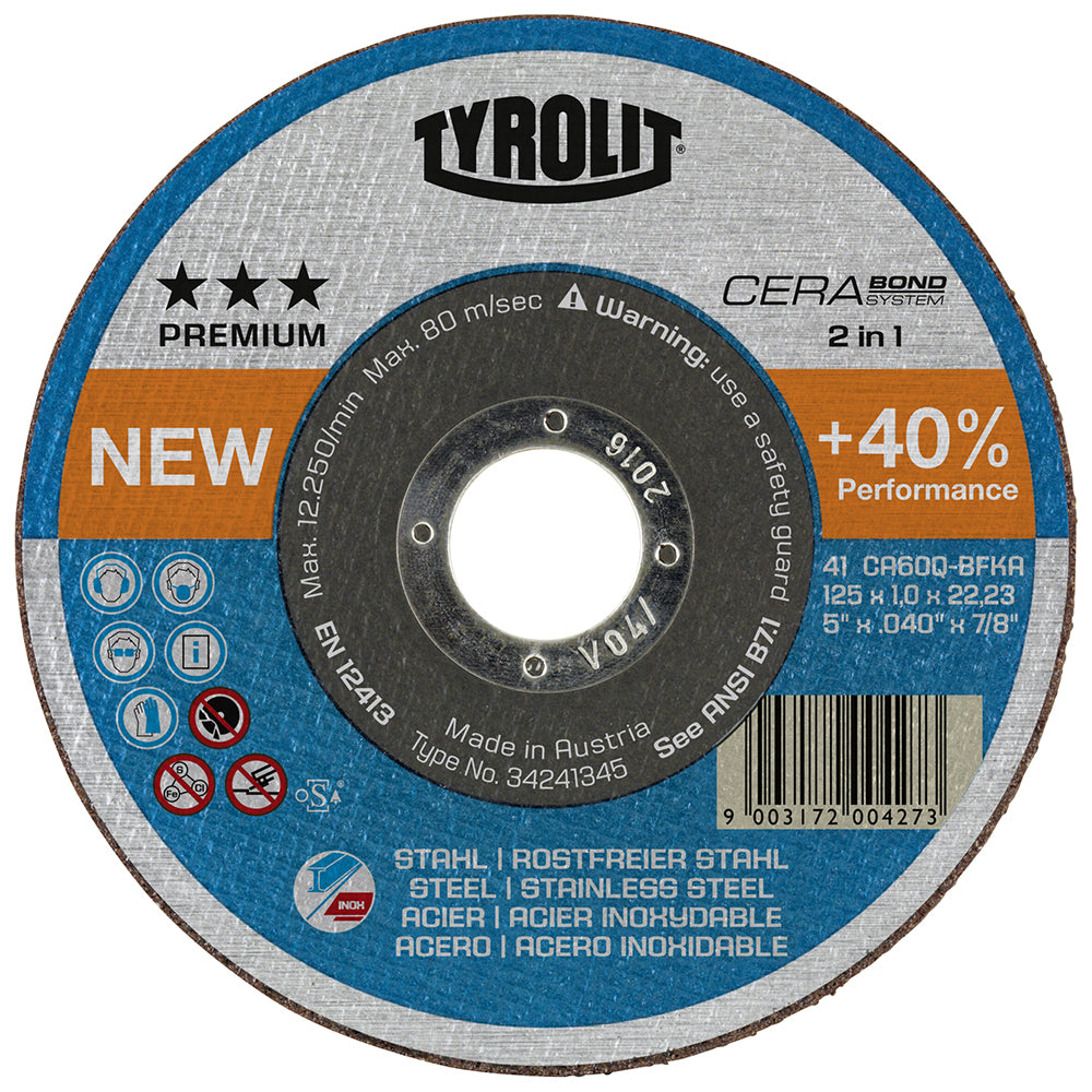 Keramik-Inox-Cerabond-Trennscheibe 125 x 1 x 22,2 mm