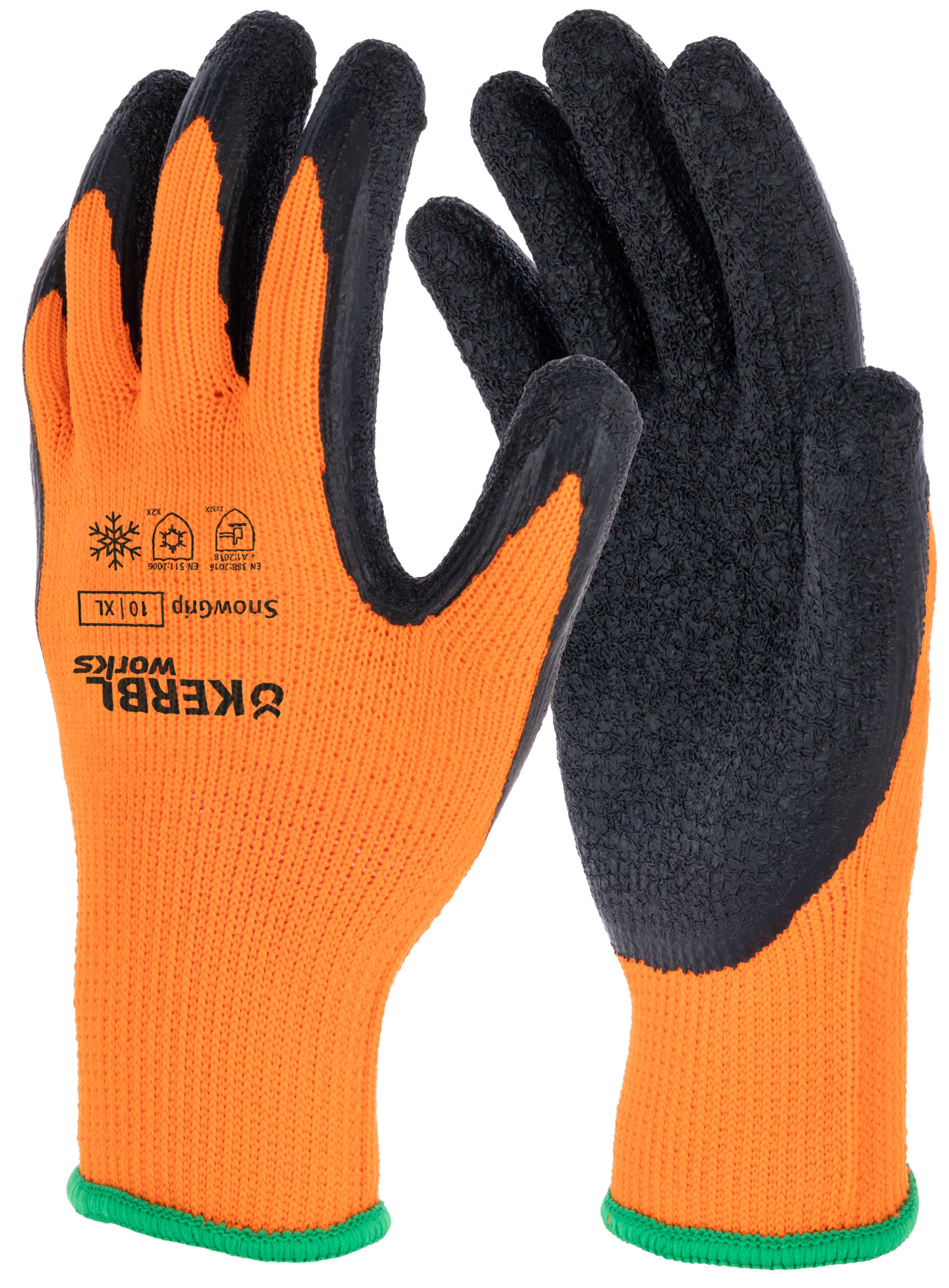 Winterhandschuh SnowGrip Gr. 9/L Strickhandschuh Latex, orange