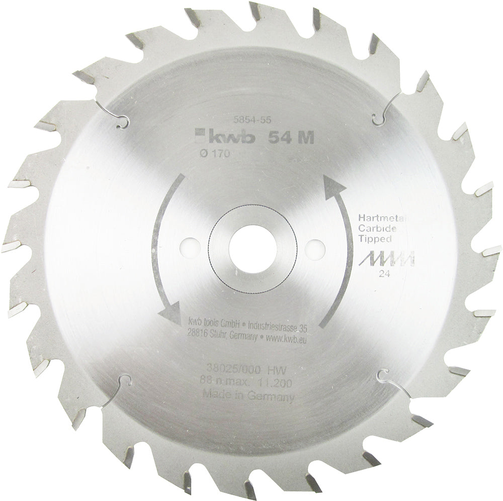 HM-Sägeblatt 170 x 30 x 16 mm Ø, 24 Zähne