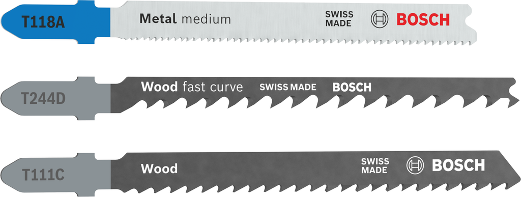 3 Stichsägeblätter Holz + Metall