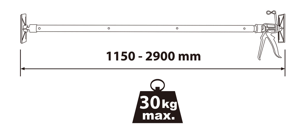 Teleskop-Stützstange 115-290 cm