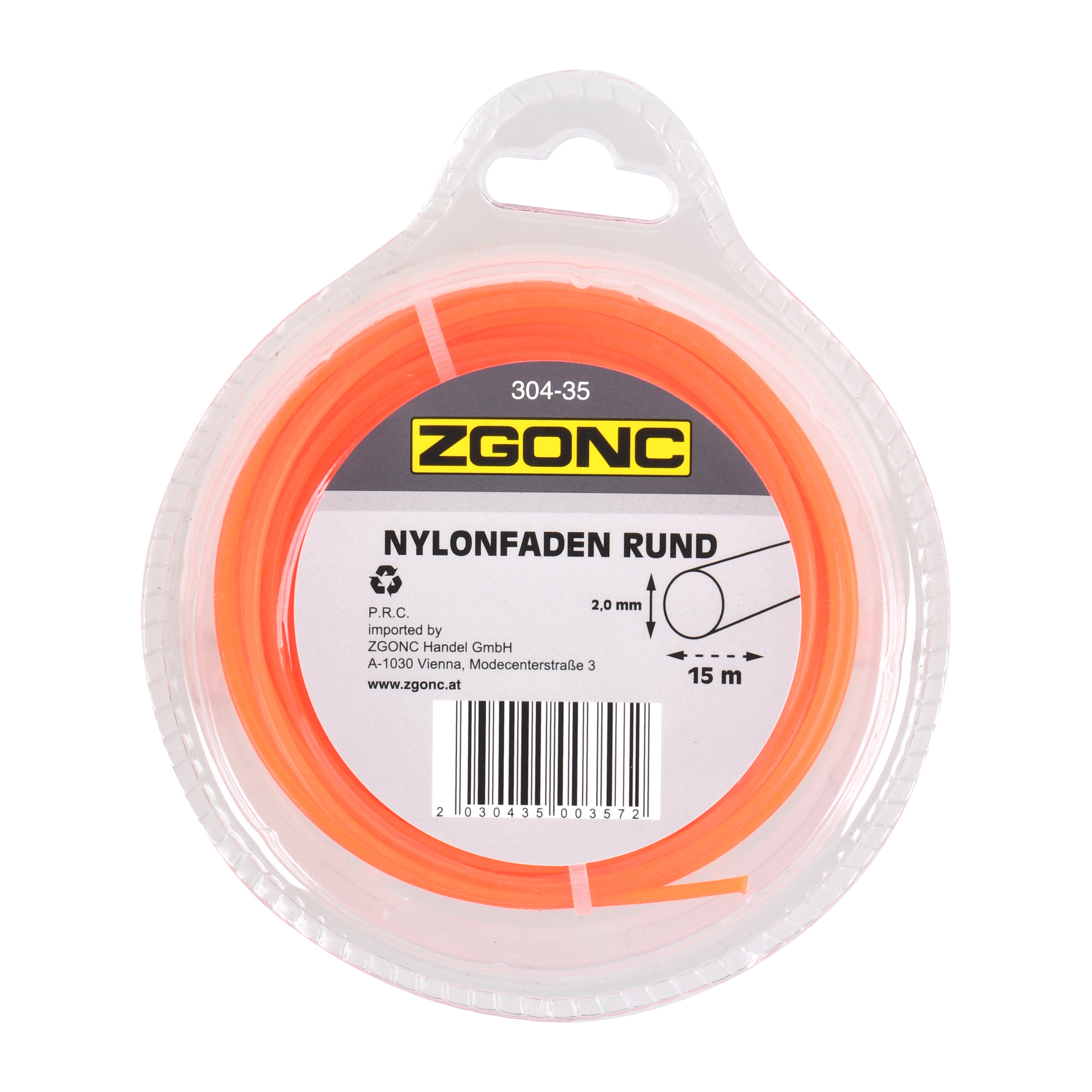 15M NYLONFADEN RUND 2,0 MM