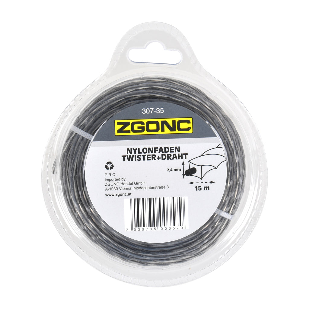 15 m Nylonfaden Twister + Draht 2,4 mm