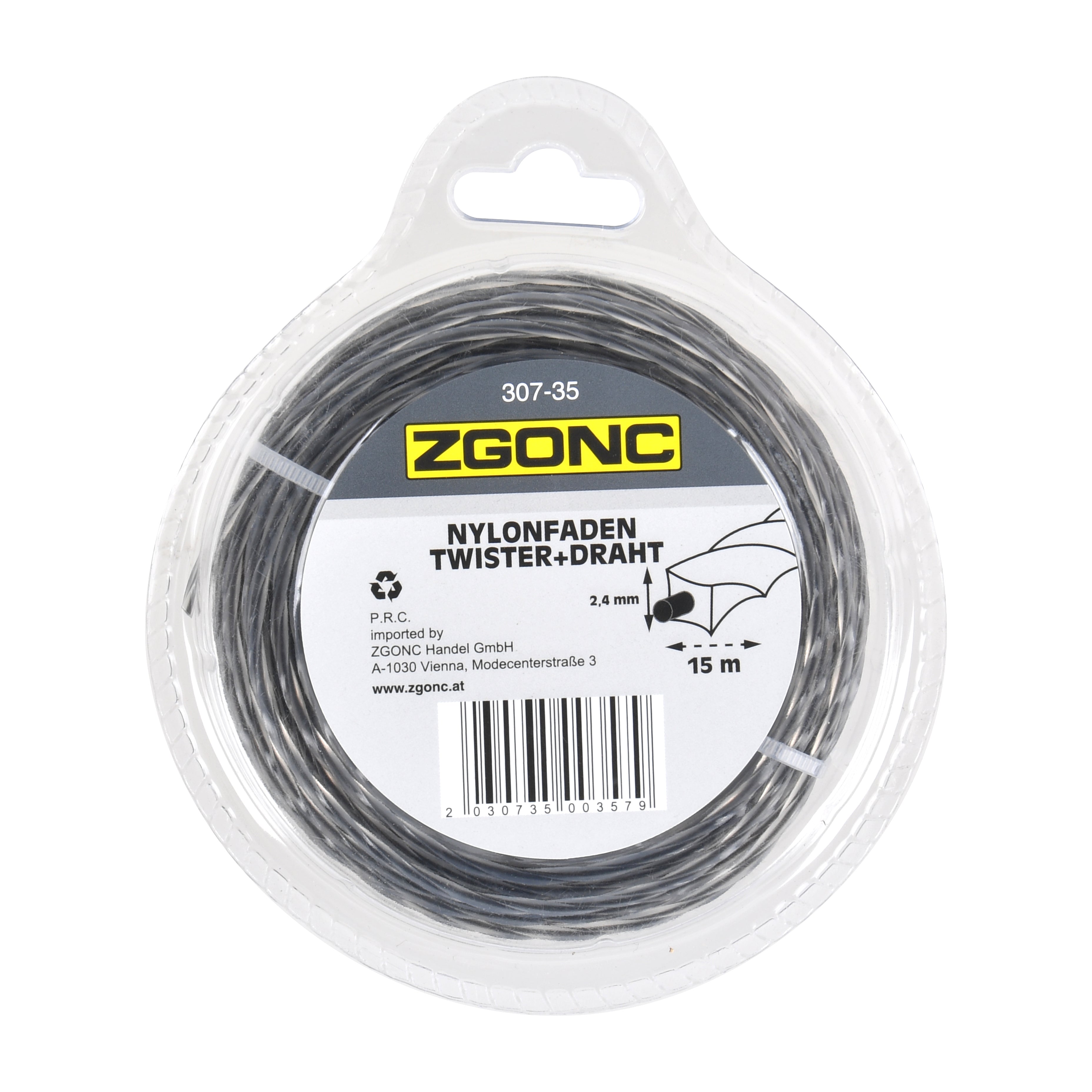 15 m Nylonfaden Twister + Draht 2,4 mm