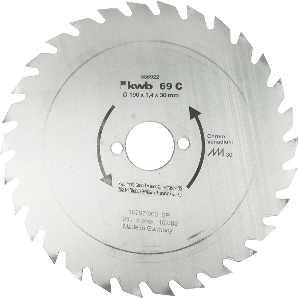Kombinations-Sägeblatt 190 x 30 mm Ø, 30 Zähne