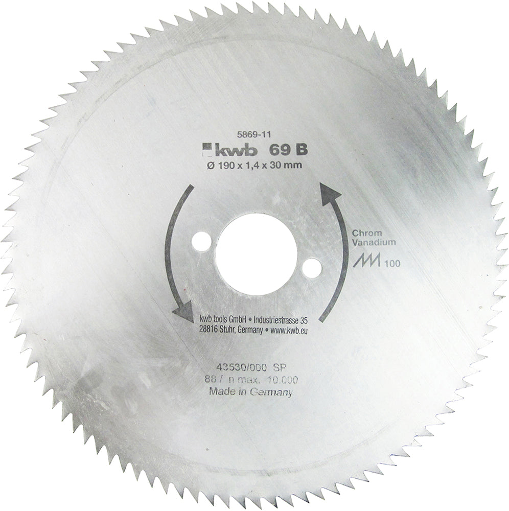 Feinzahn-Sägeblatt 190 x 30 mm Ø, 100 Zähne