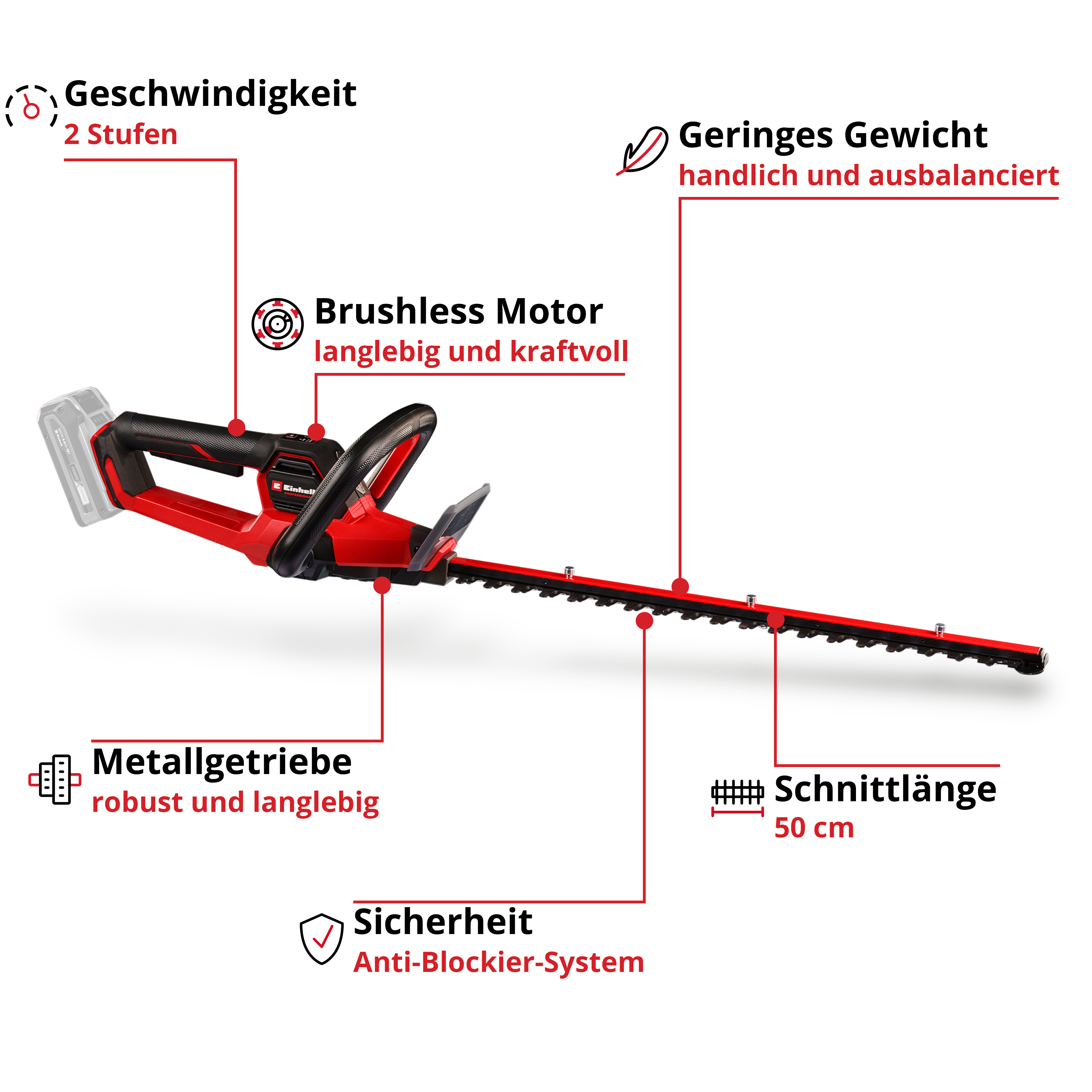 Akku-Heckenschere GP-CH 18/50 Li BL-Solo