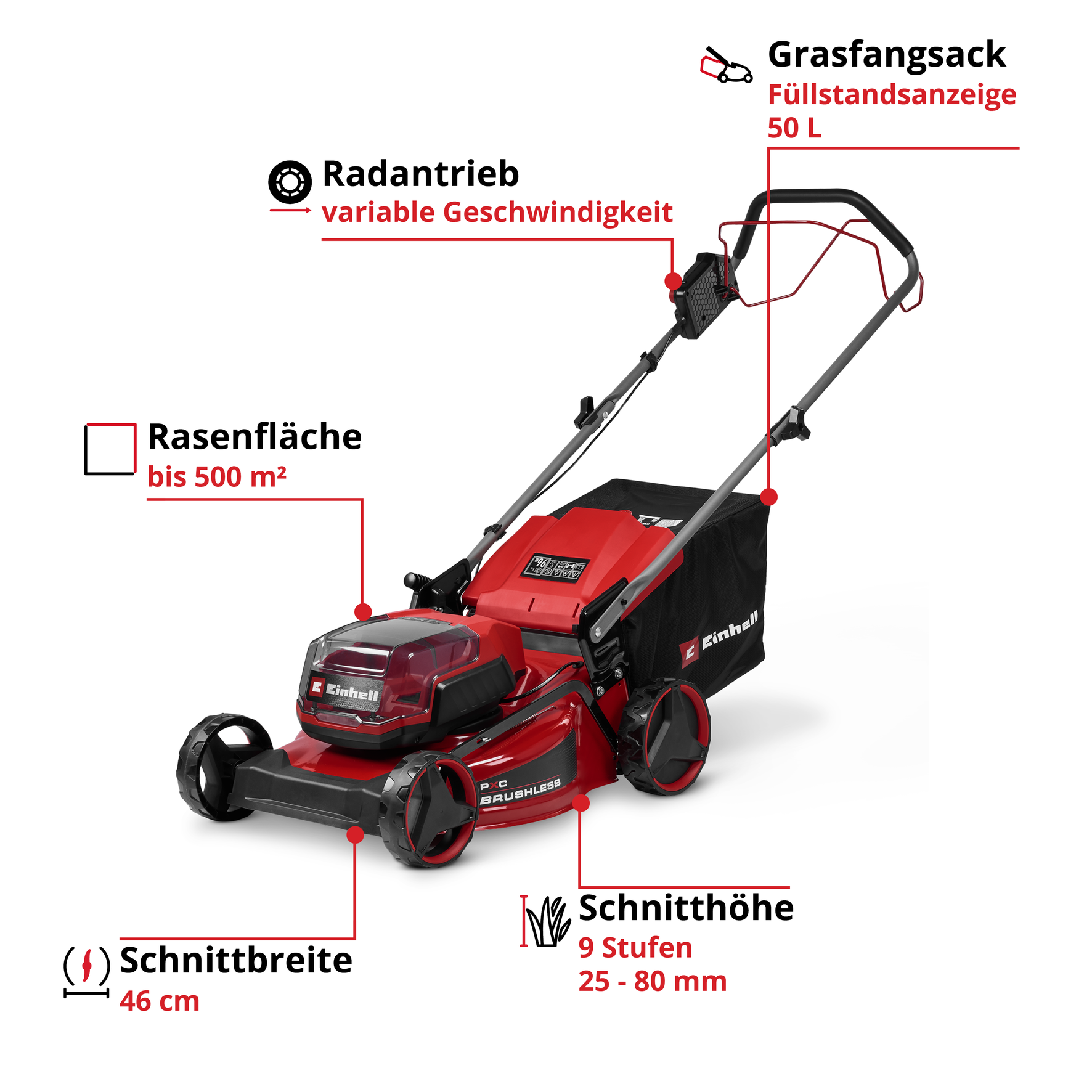 Akku-Rasenmäher GC-CM 36/46 S Li BL - Solo
