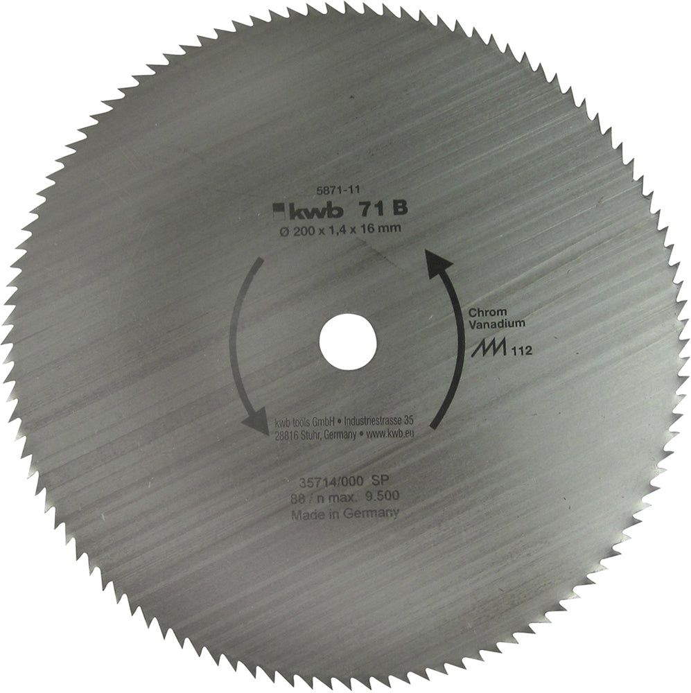 Kreissägeblatt 200 x 16 mm Ø, 112 Zähne