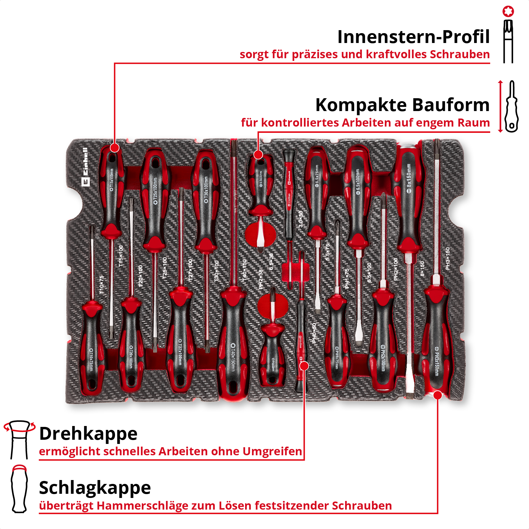 Einleger Schraubenzieher-Set 17-teilig