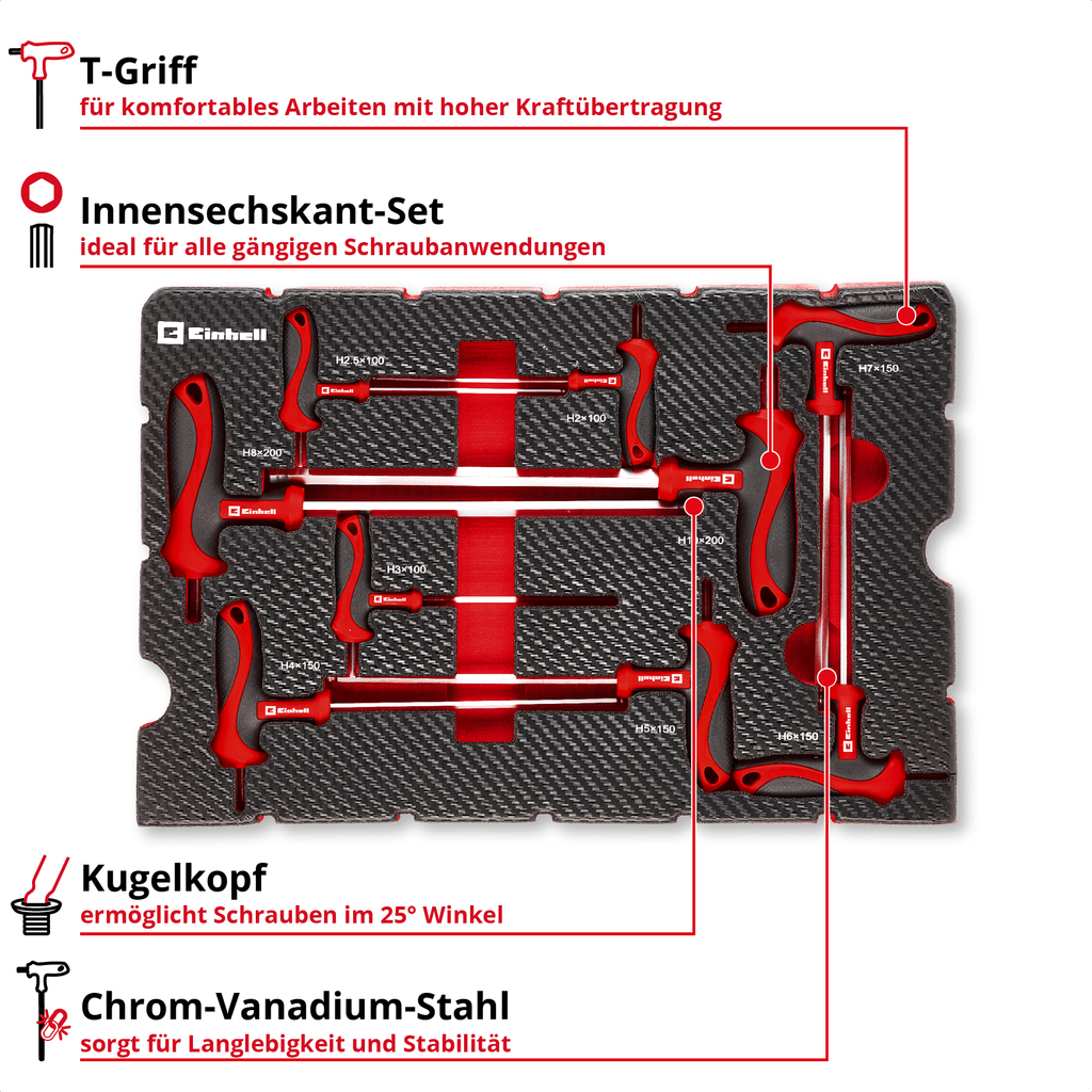 Einleger T-Griff-Schraubenzieher 9-teilig