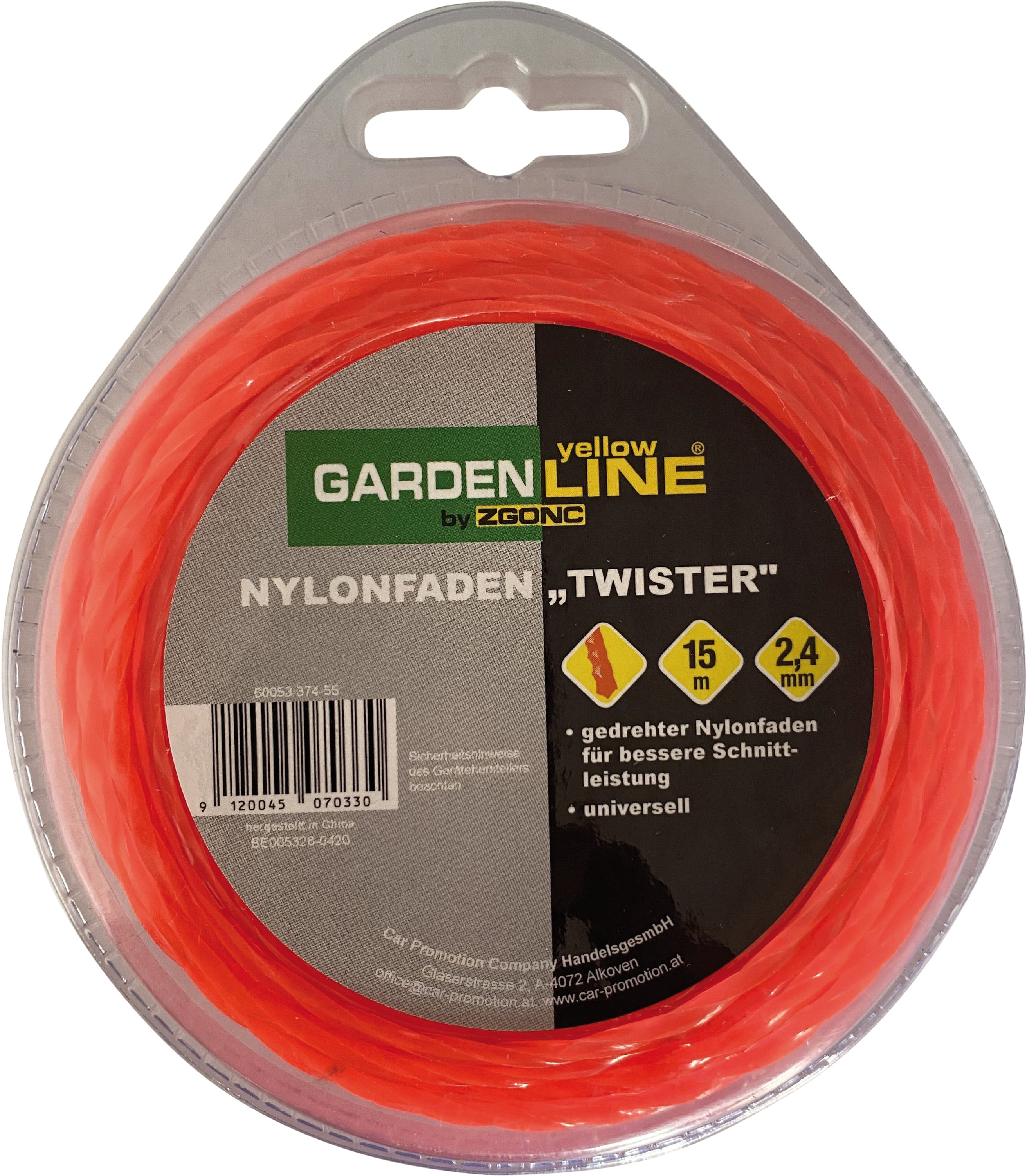 Trimmerfaden Twister 15 m lang, 2,4 mm Ø
