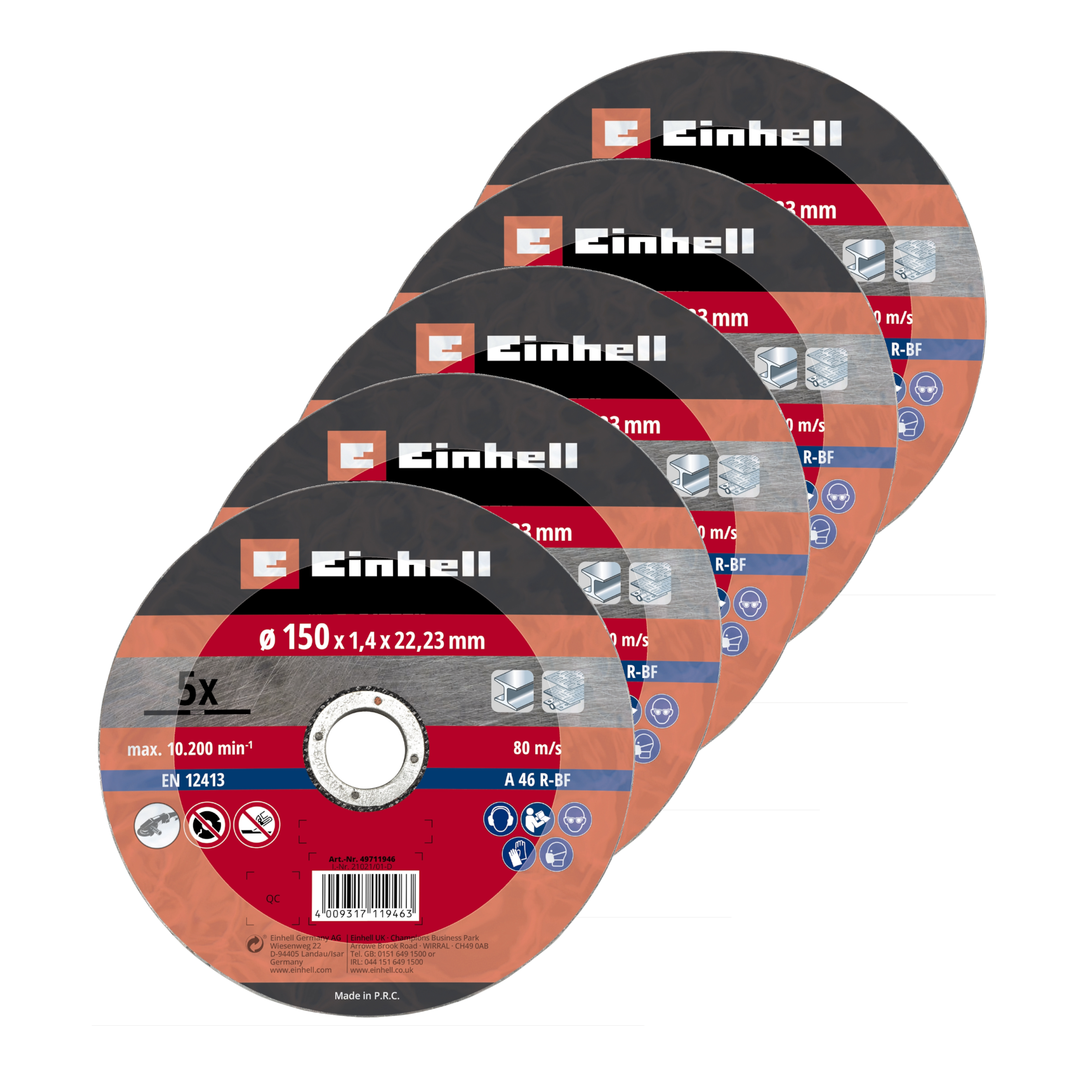 5 Trennscheiben Metall dünn 150x1,4