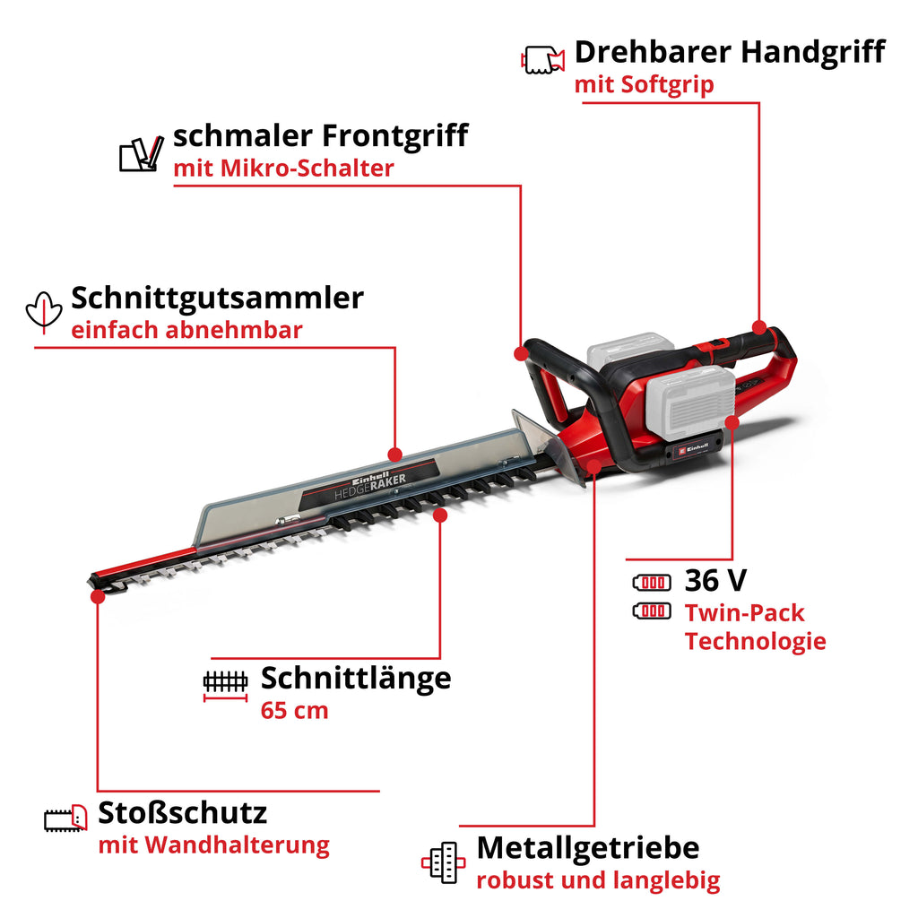 Akku-Heckenschere GE-CH 36/65 Li Solo, Power X-Change