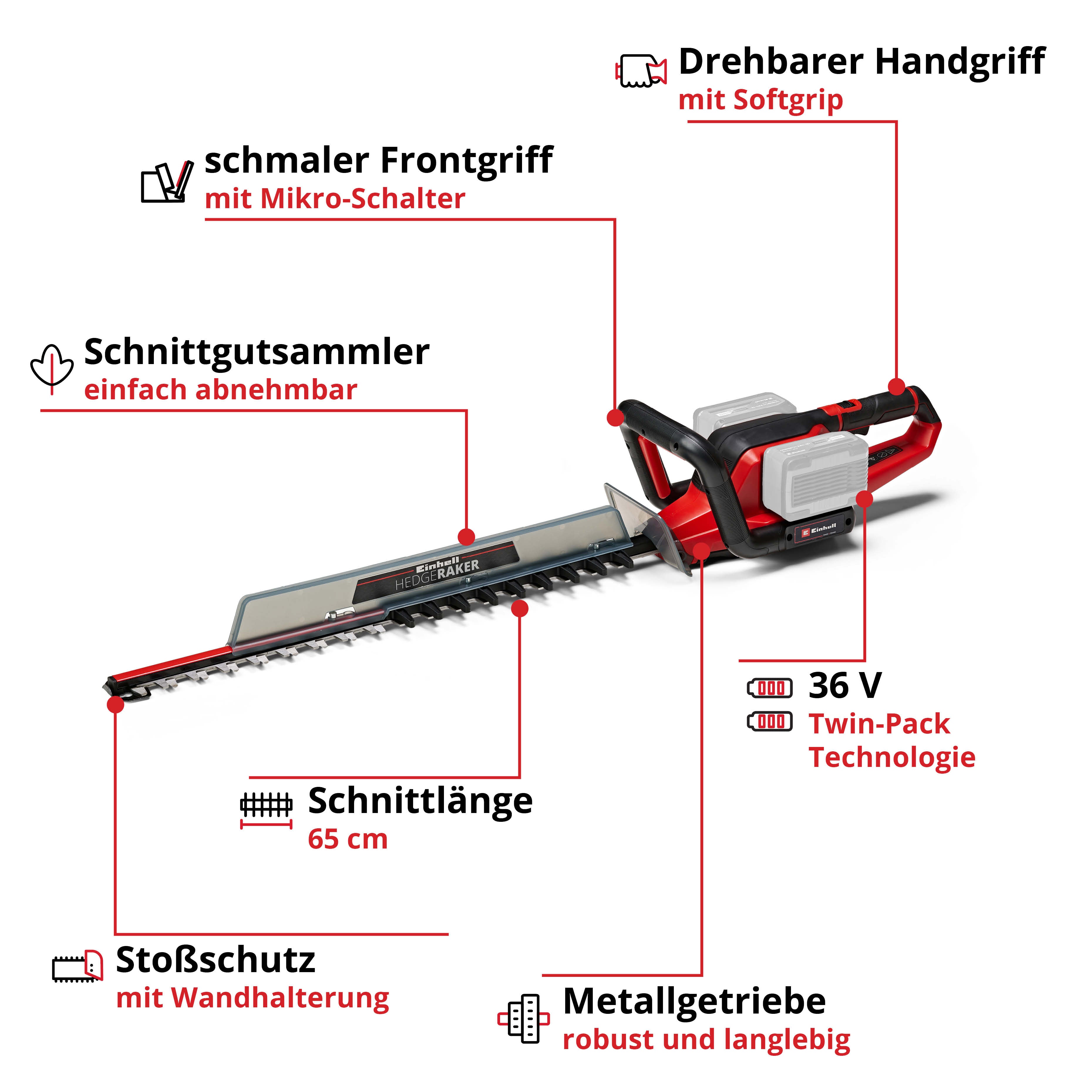 Akku-Heckenschere GE-CH 36/65 Li Solo, Power X-Change