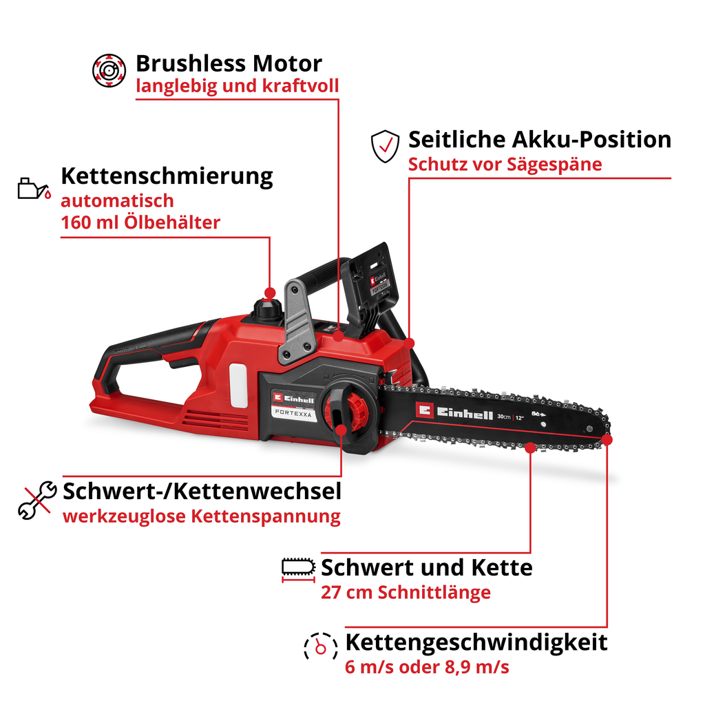 Akku-Kettensäge FORTEXXA 18/30, Power X-Change