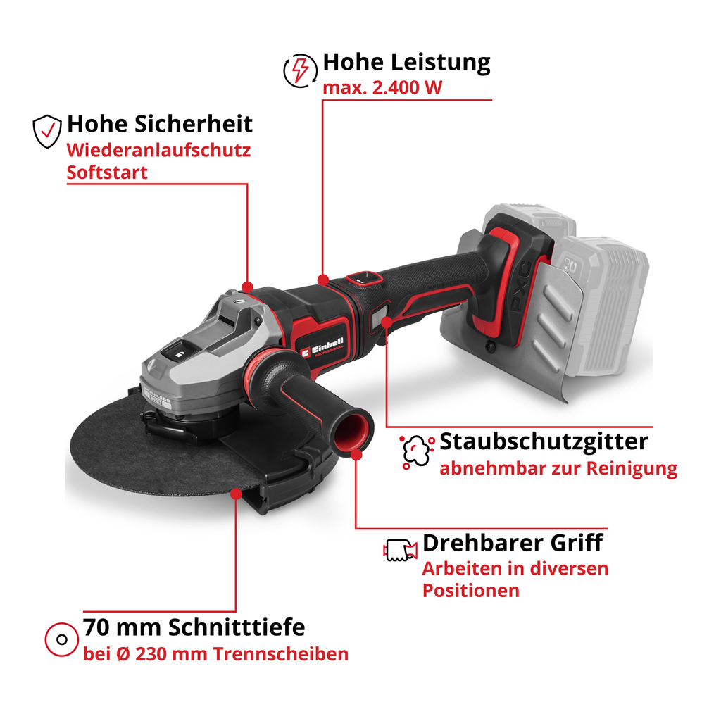 Akku-Winkelschleifer TP-AG 36/230-24 Li BL - Solo