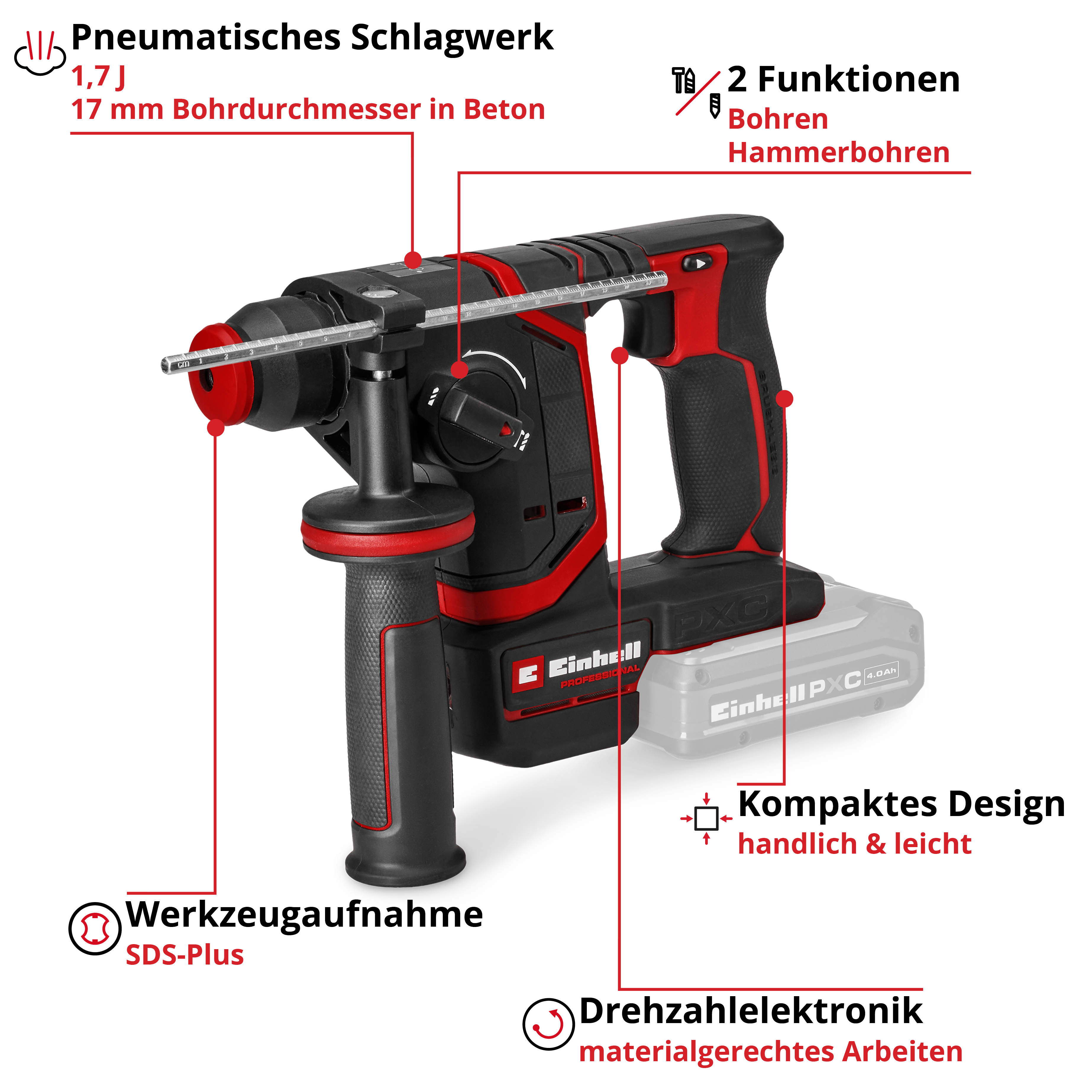 Akku-Bohrhammer TP-HDD 18/171-C Li BL +5 S-F