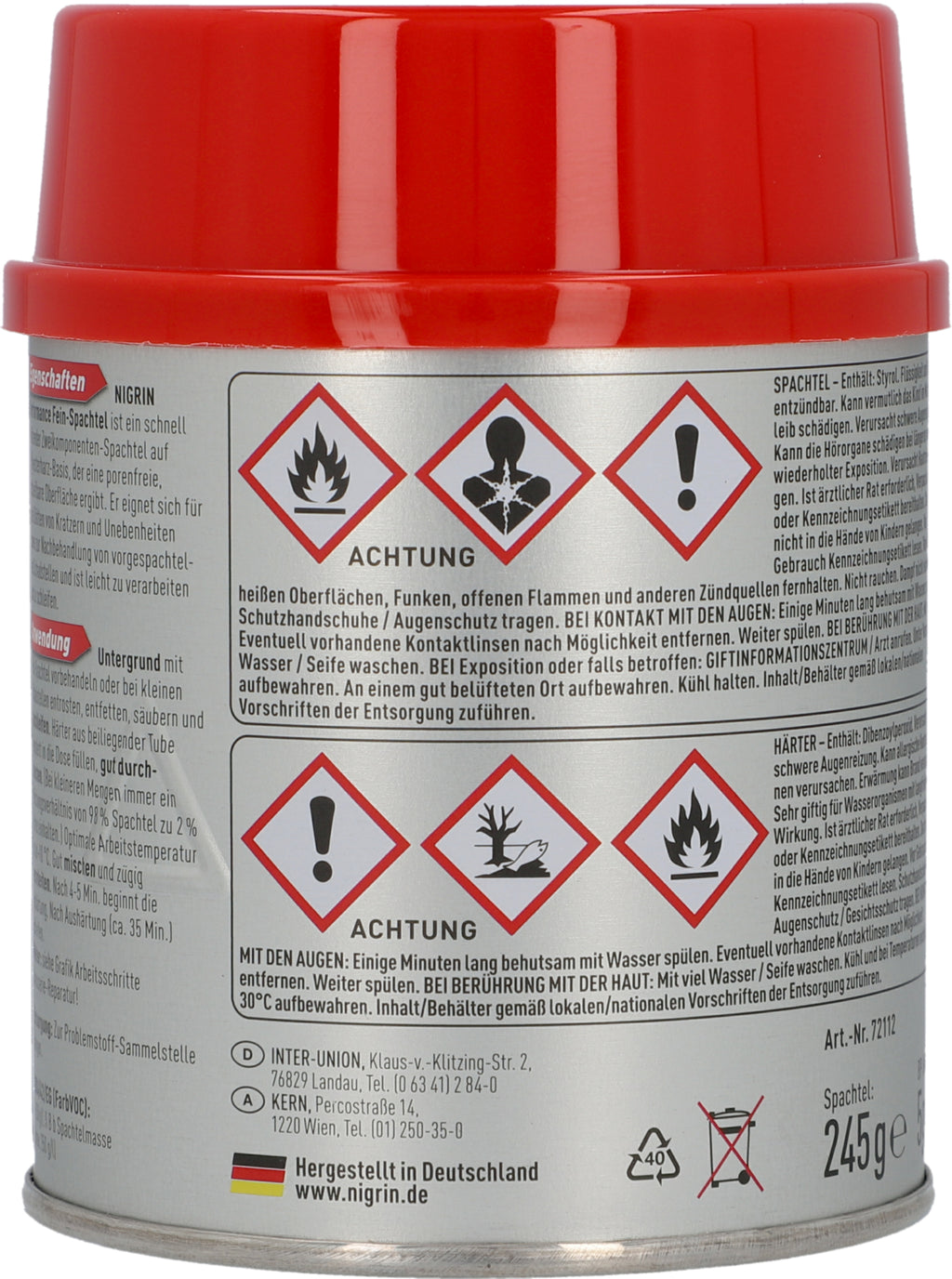 Performance Fein-Spachtel 250g 2-teilig