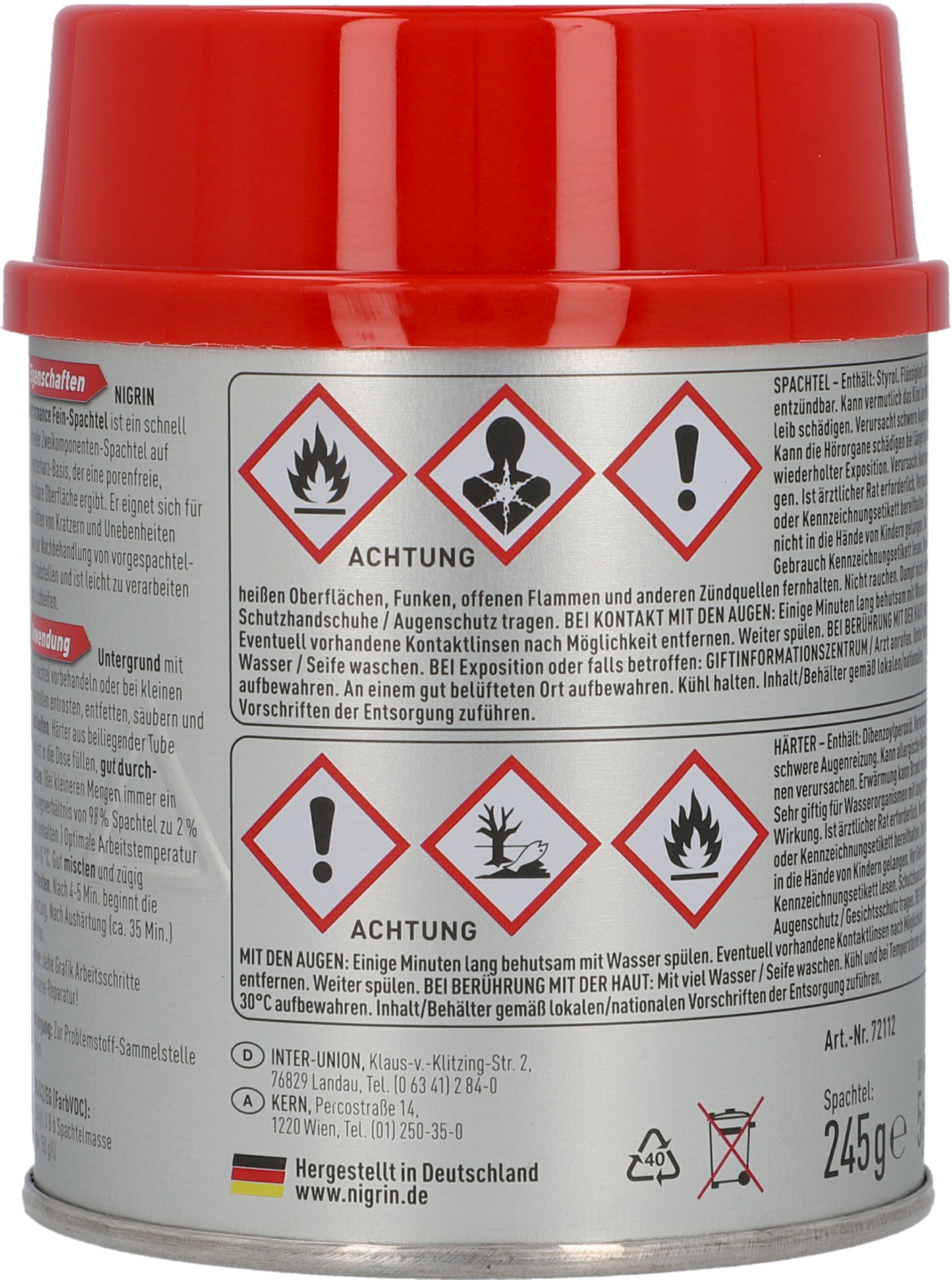 Performance Fein-Spachtel 250g 2-teilig