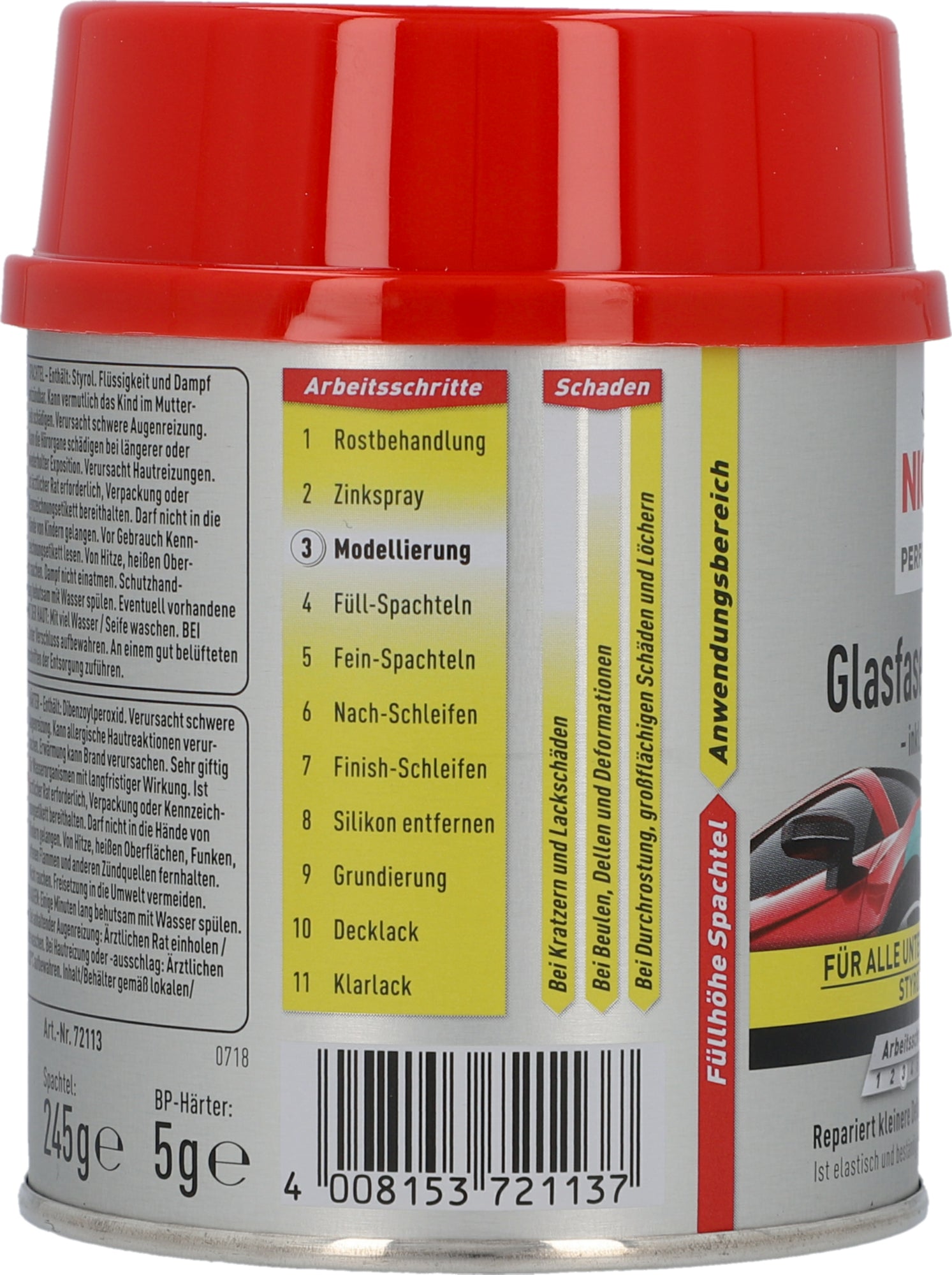 Performance Glasfaser-Spachtel 250g 2-teilig