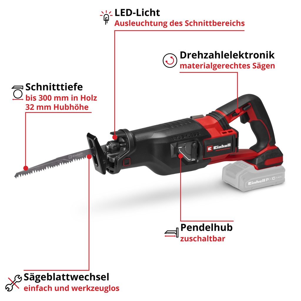 Akku-Säbelsäge TP-APD 18/321 +6 S-F