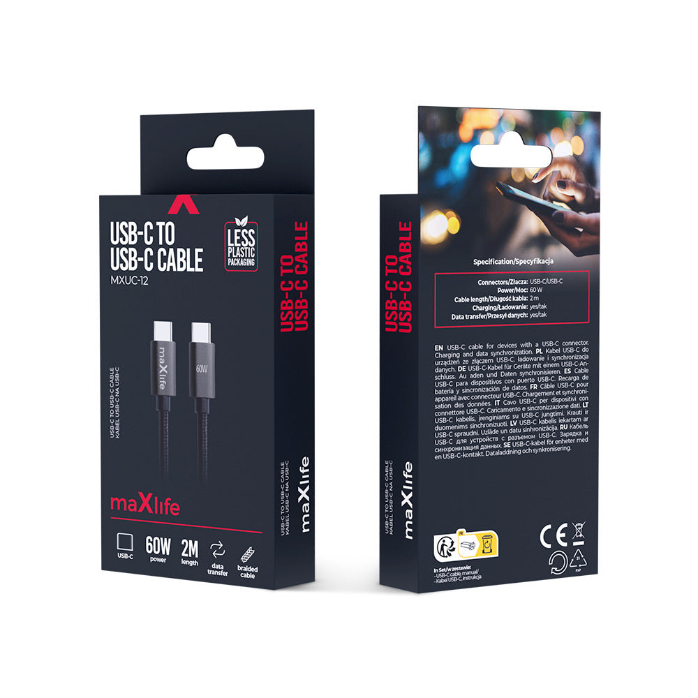 USB-C Kabel 2 m 60 W Schwarz