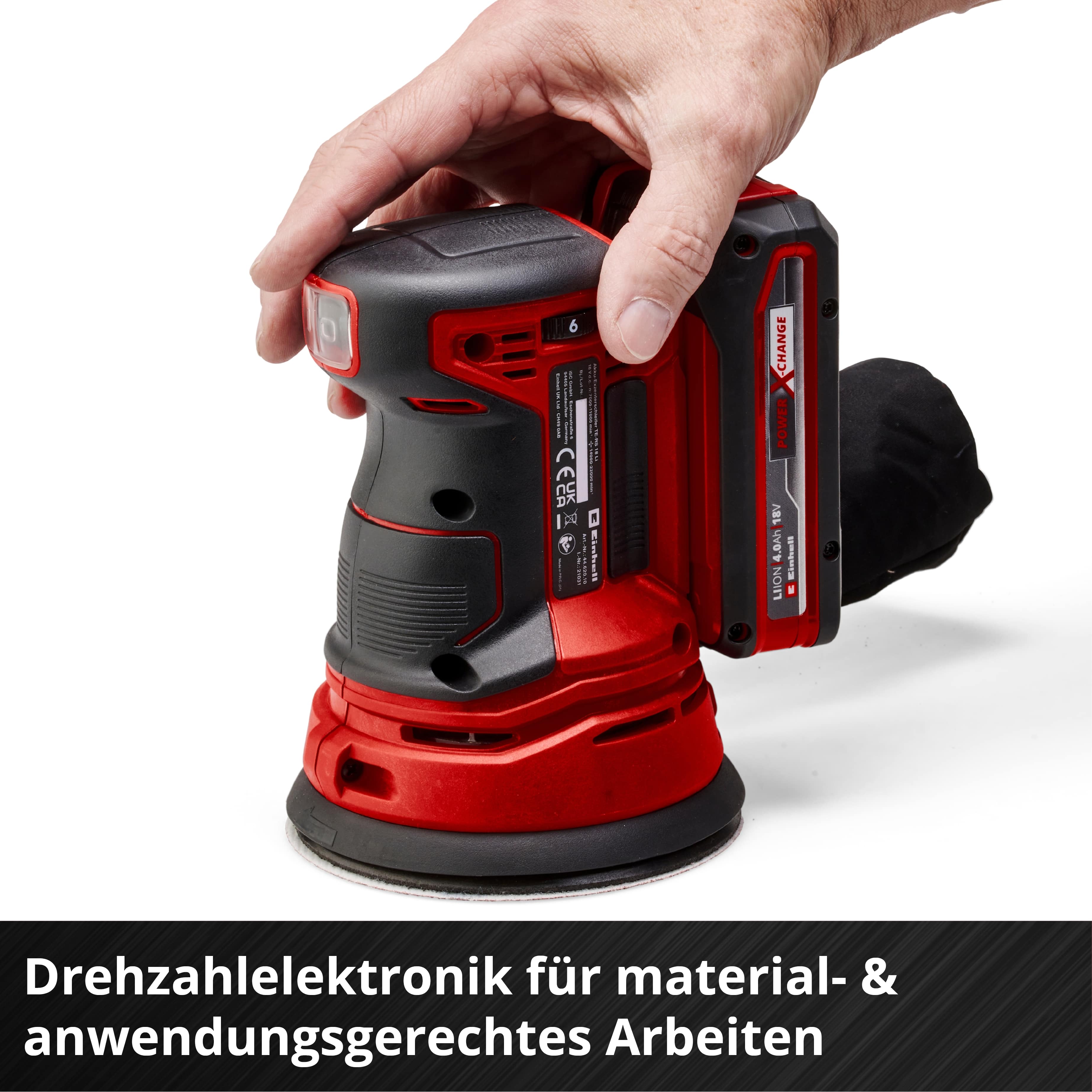 Akku-Exzenterschleifer TE-RS 18 Li Solo, Power X-Change