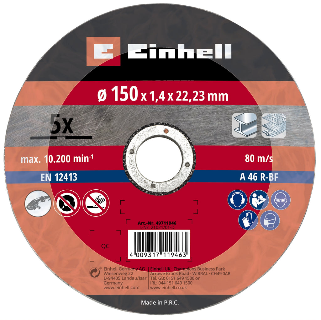 5 Trennscheiben Metall dünn 150x1,4