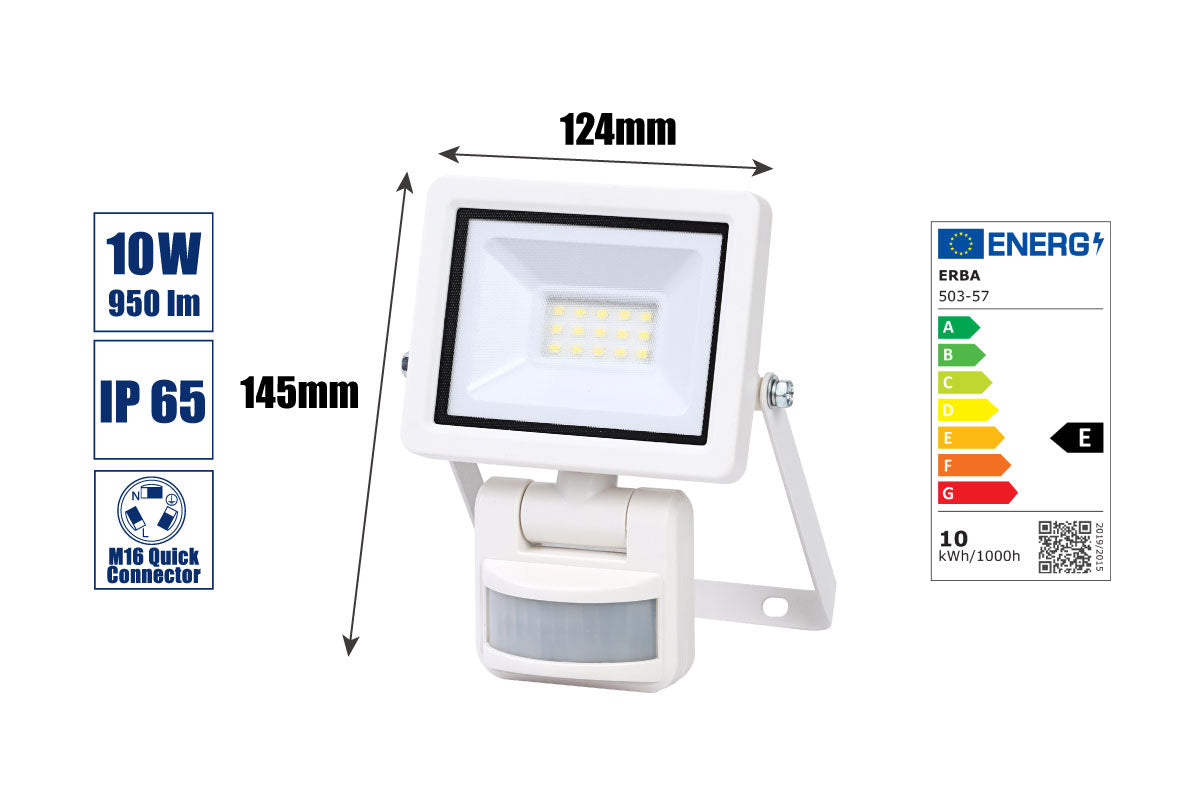 LED-Strahler 10 W + Bewegungsmelder