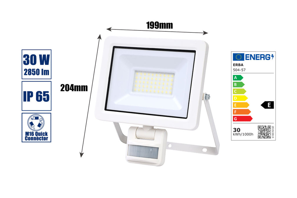 LED-Strahler 30 Watt + BWM Weiss