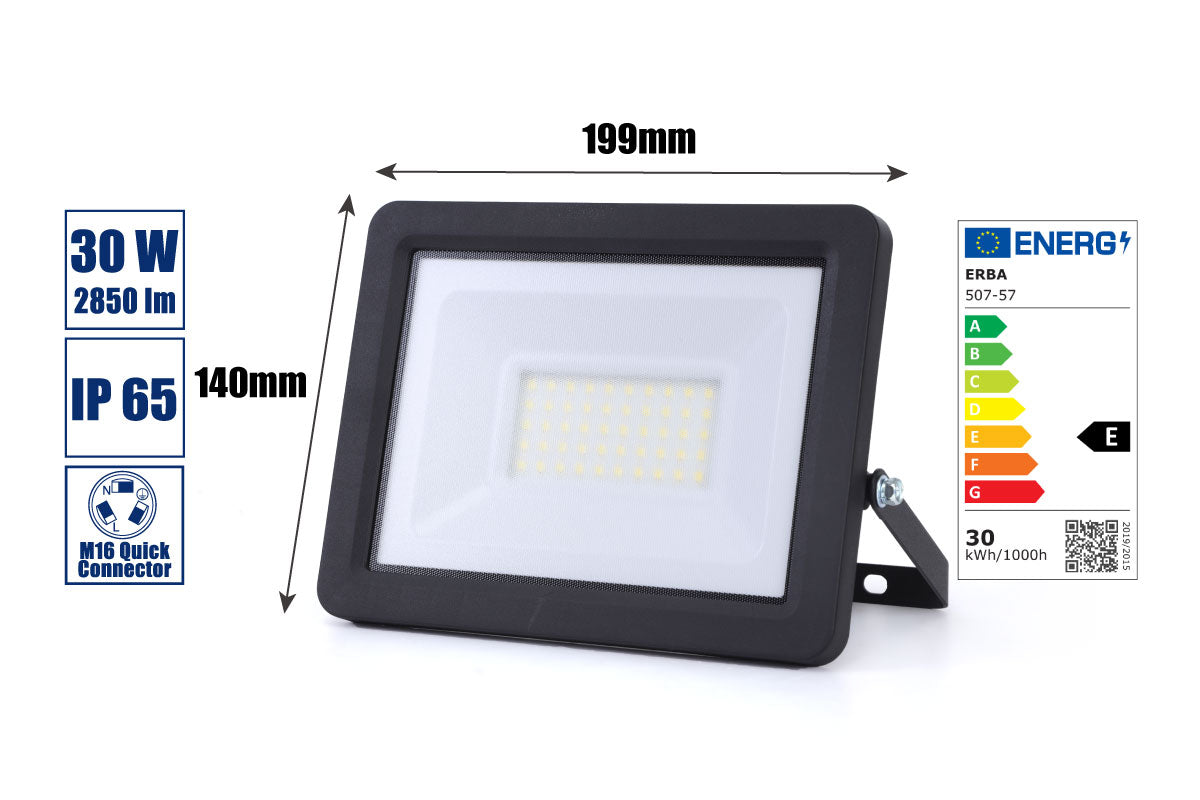LED-Strahler 30 Watt Schwarz
