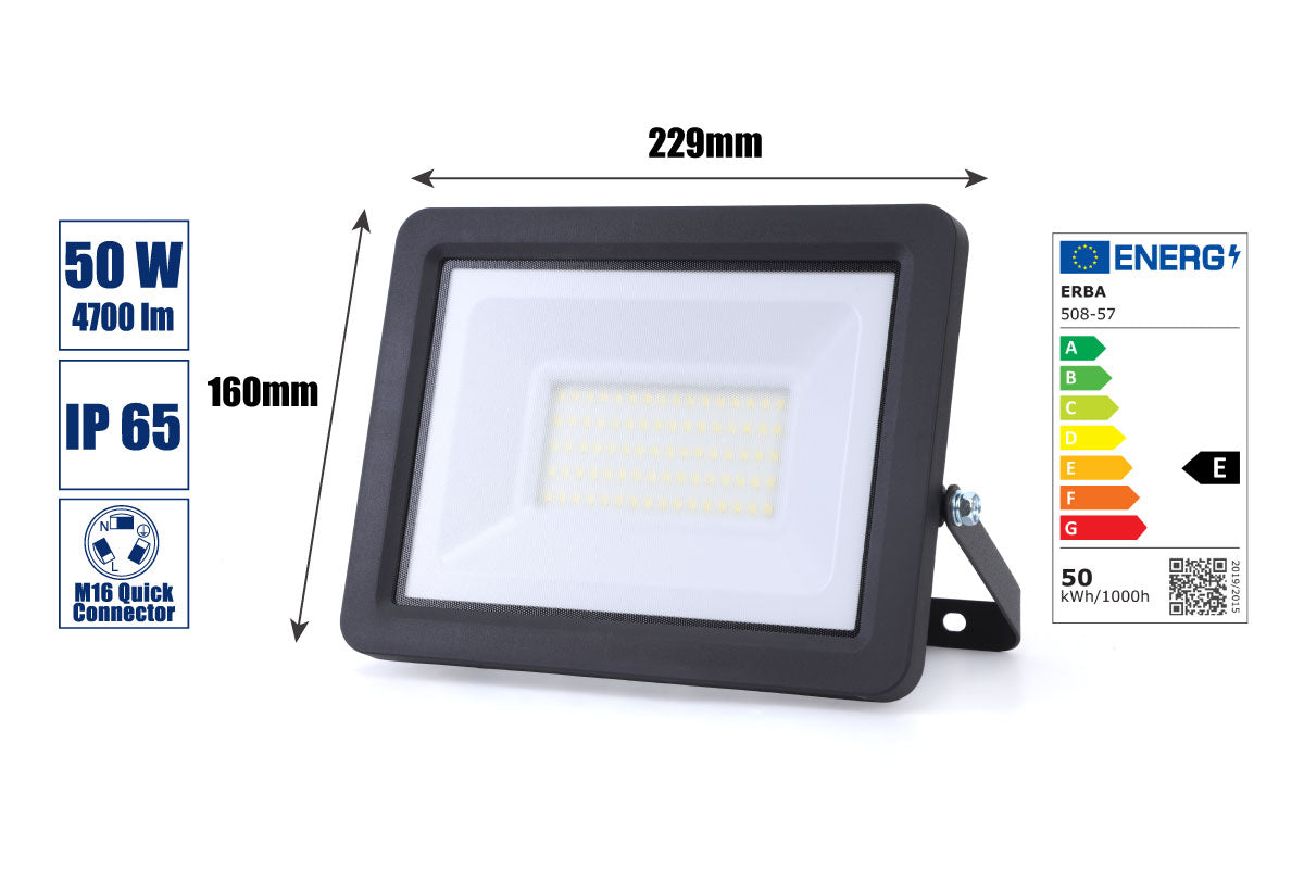 LED-Strahler 50 Watt schwarz