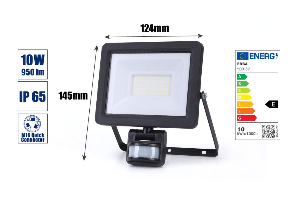 LED-Strahler 10 W + Bewegungsmelder