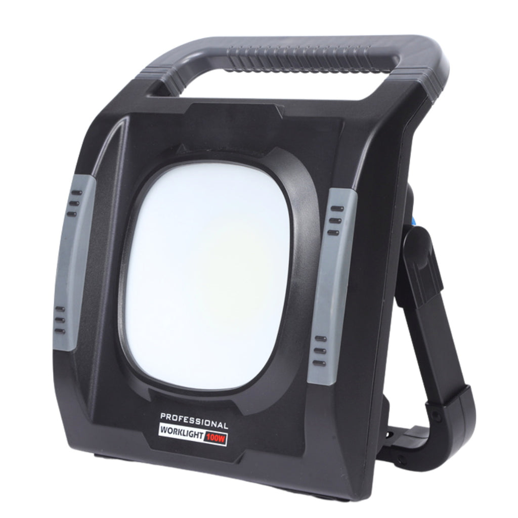 LED-Baustrahler 100 W + 2x Steckdose