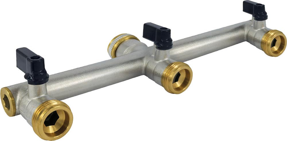 3-Wege-MS-Absperrhahn 3/4"