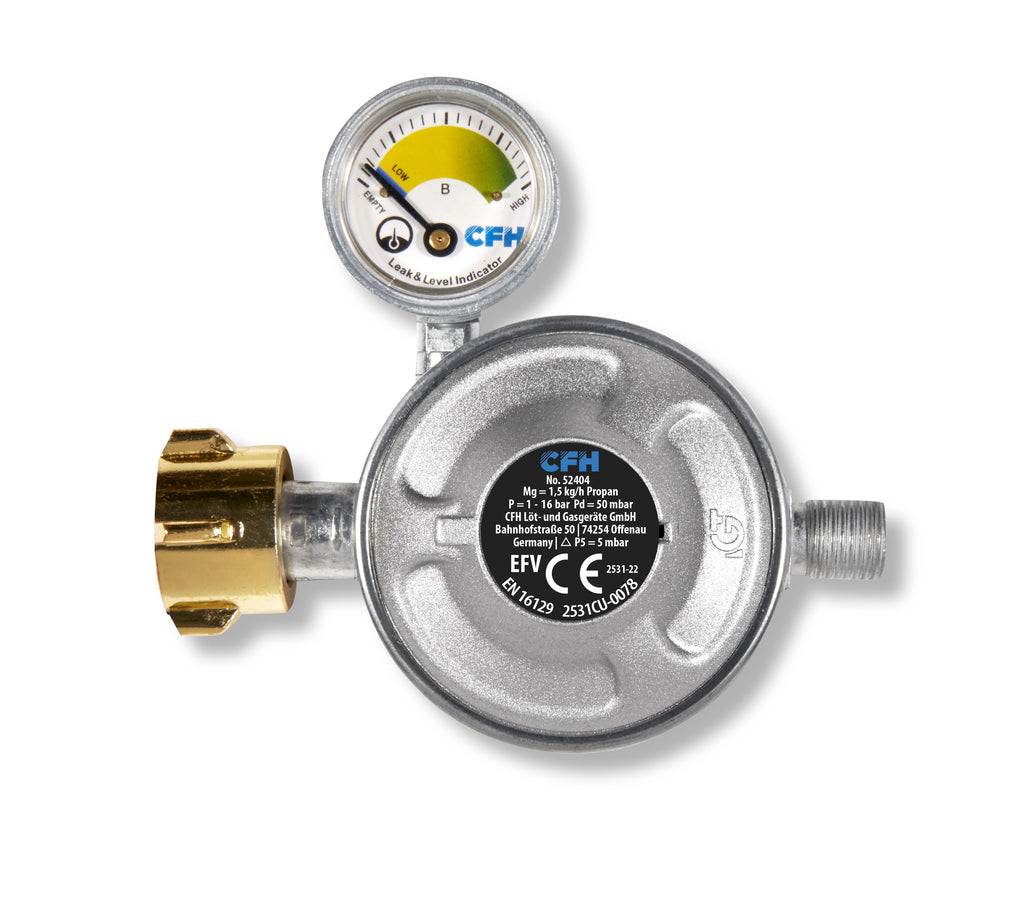 Gasdruckregler 50 mbar mit Manometer DRF 404