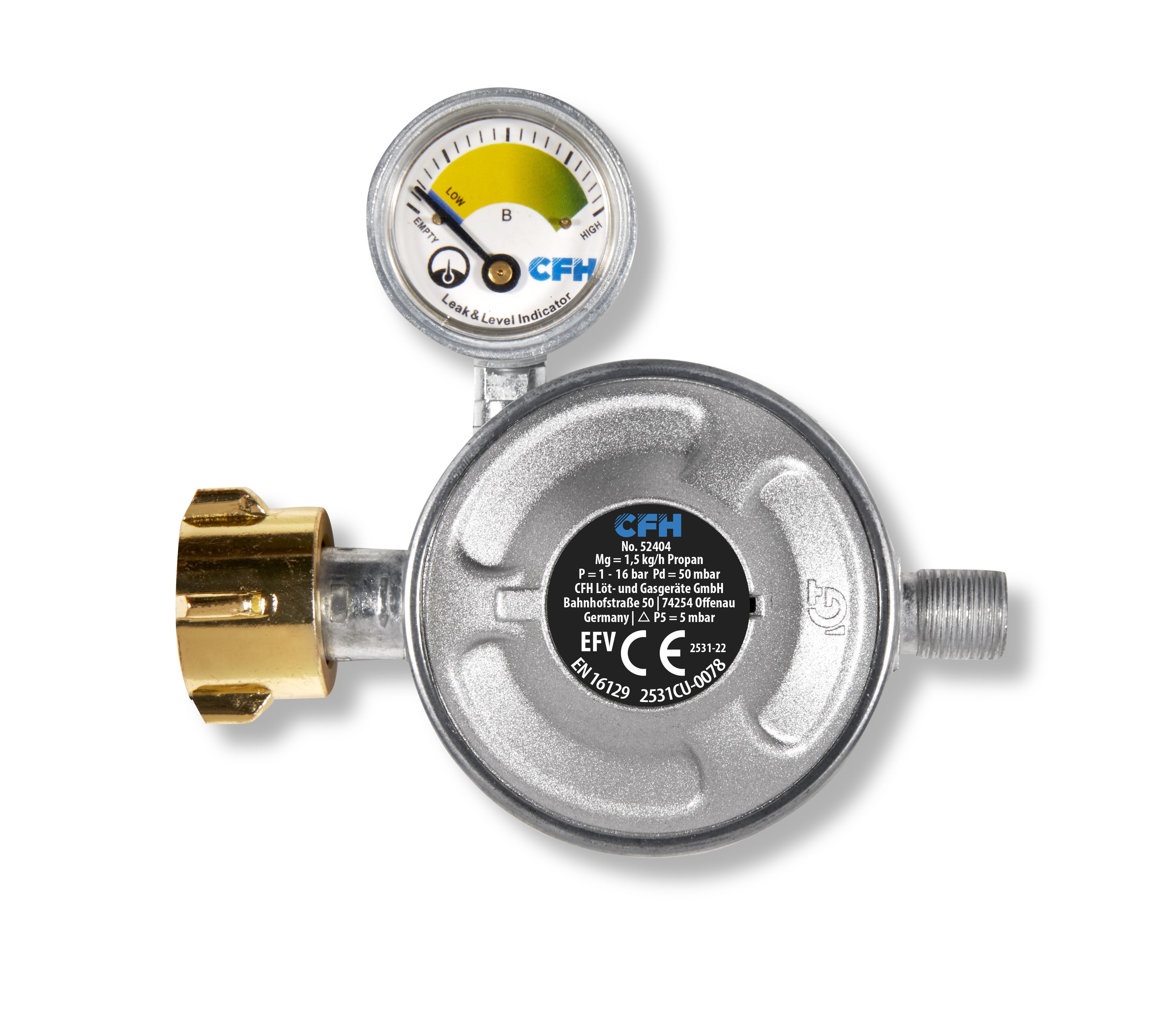 Gasdruckregler 50 mbar mit Manometer DRF 404