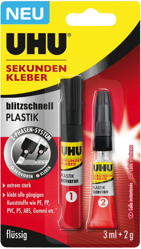 Sekundenkleber Plastik 2g + 3 ml