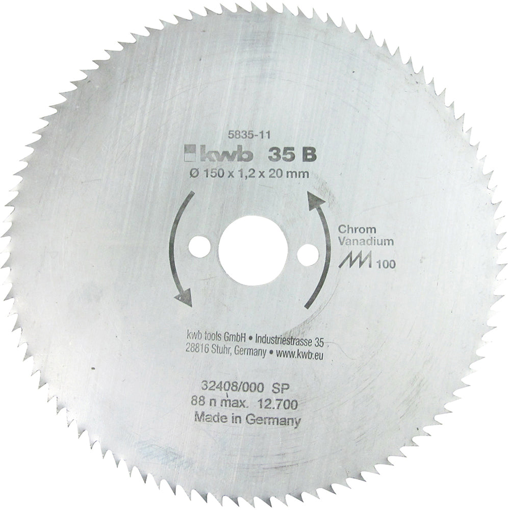 Feinzahn-Sägeblatt 150 x 20 mm Ø, 100 Zähne